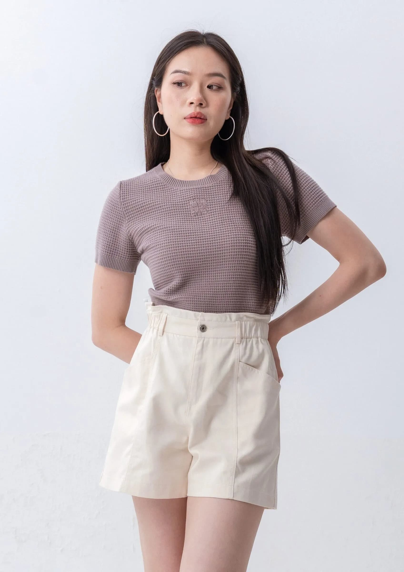 Waffle fabric top ZBP5249