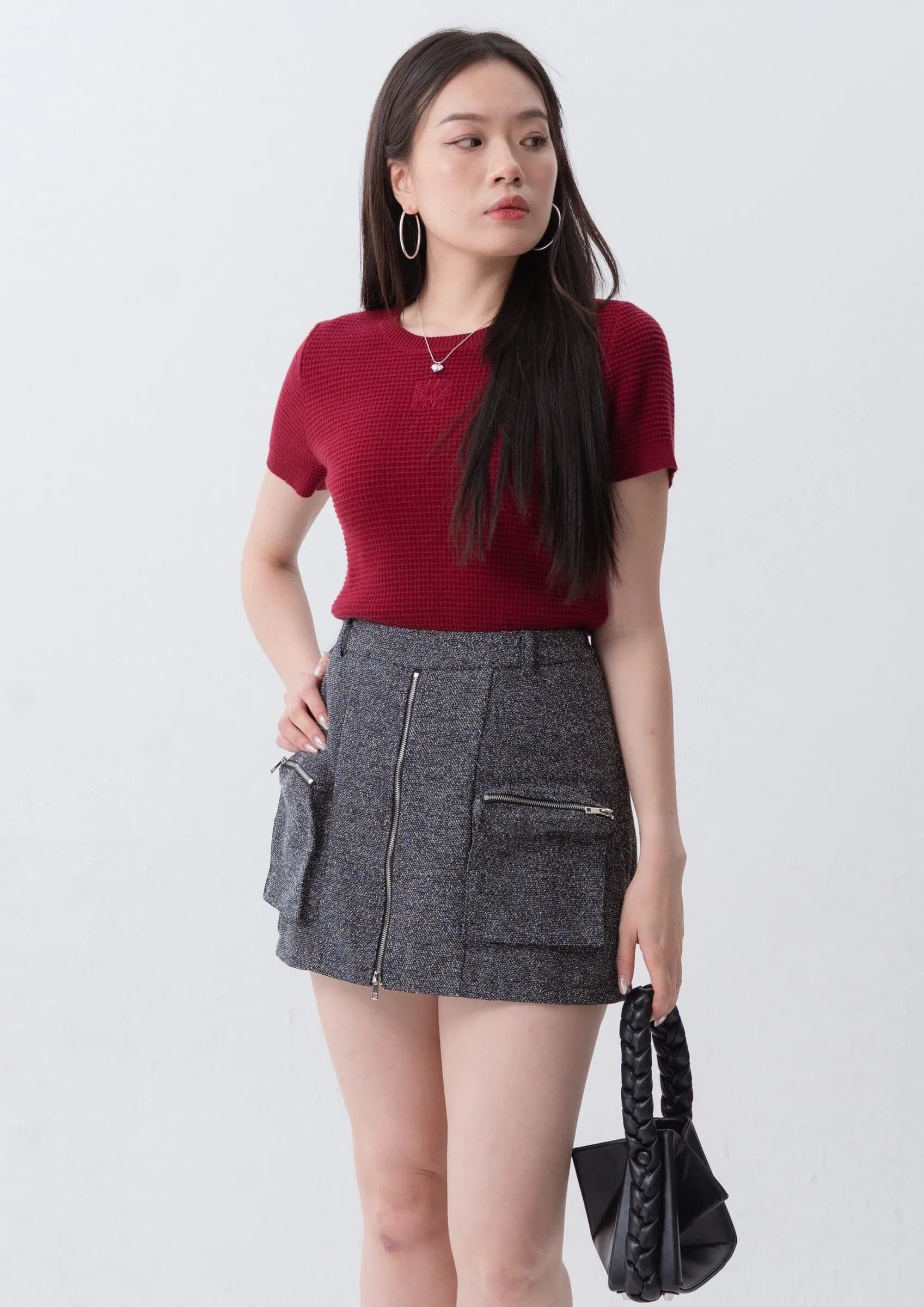 Waffle fabric top ZBP5249