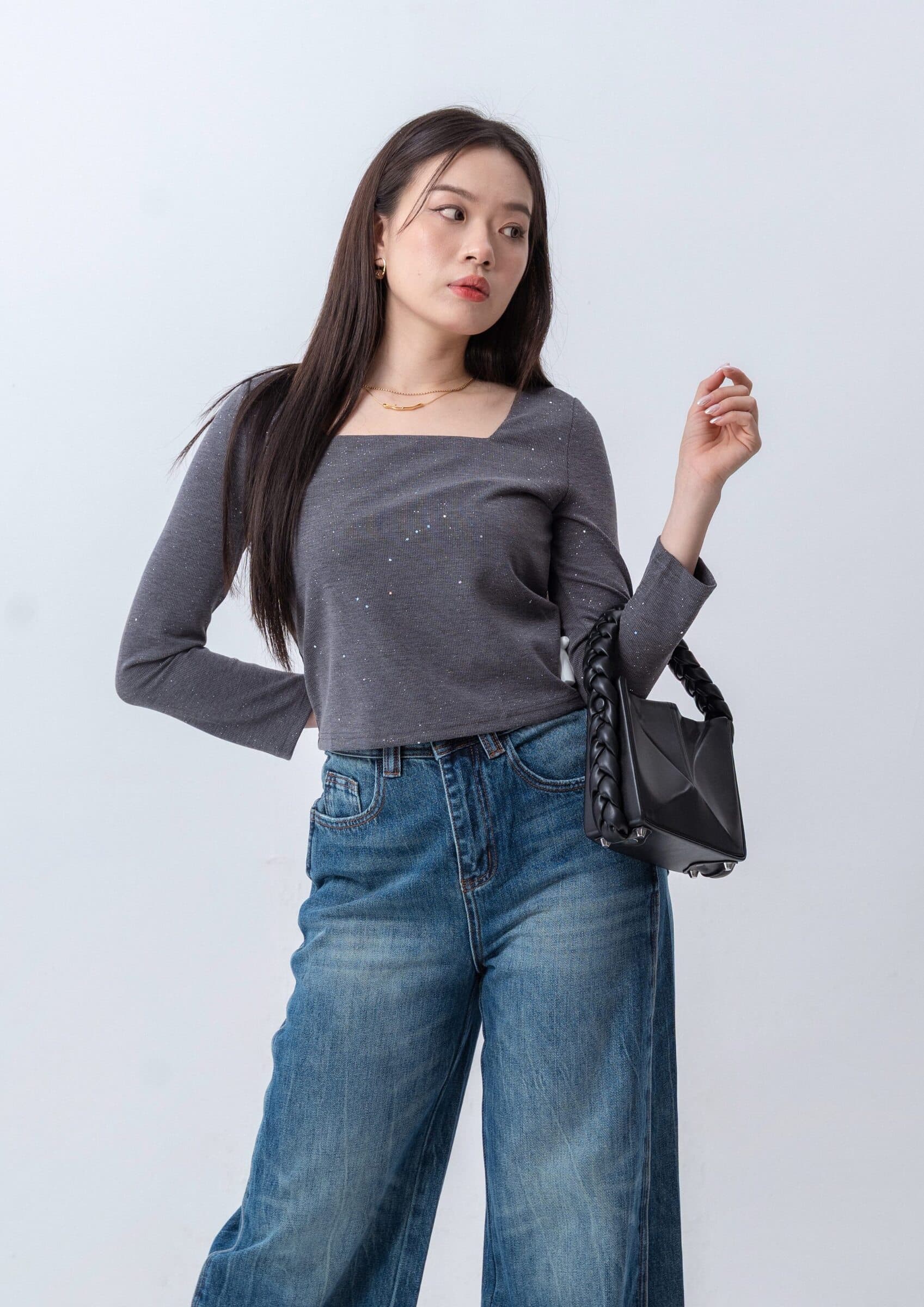 Wide-Leg Denim Pants ZJL5031