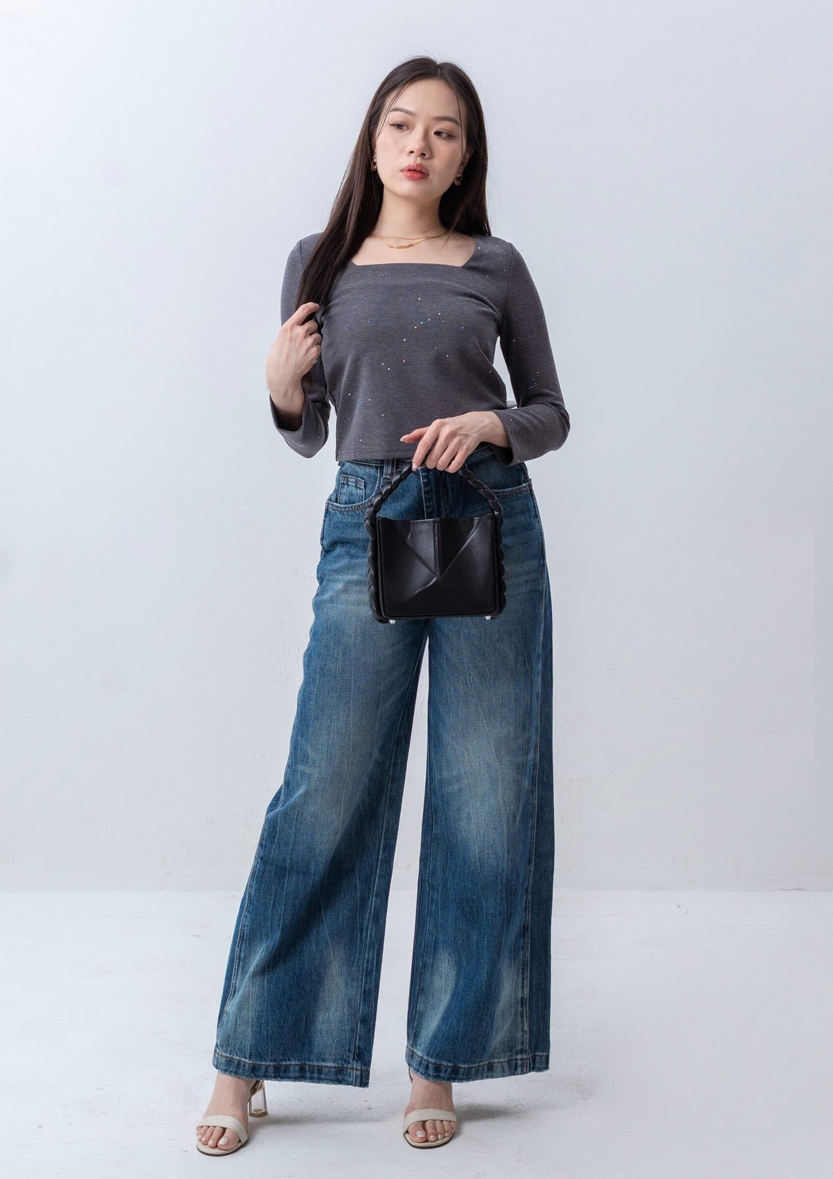 Wide-Leg Denim Pants ZJL5031
