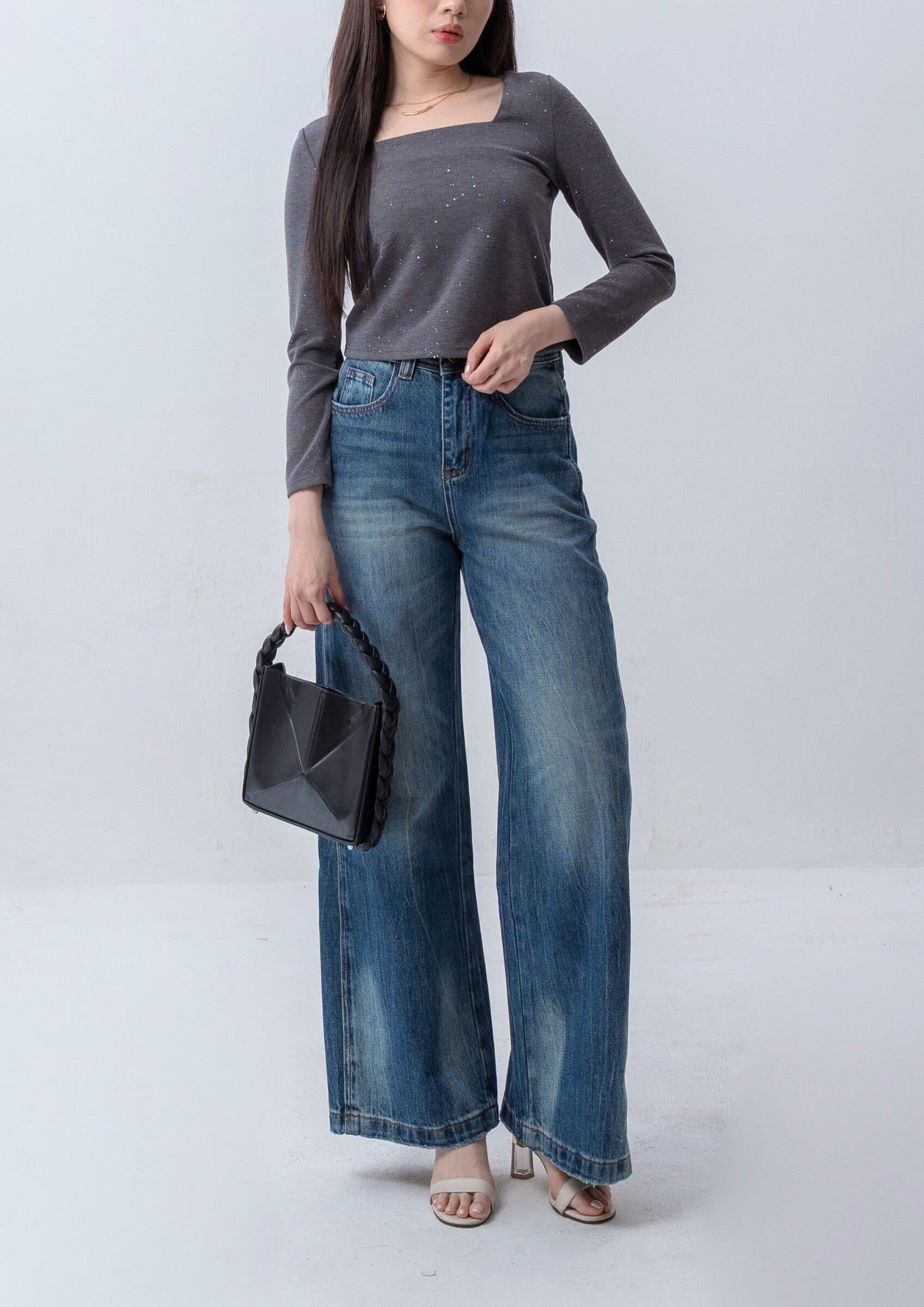 Wide-Leg Denim Pants ZJL5031