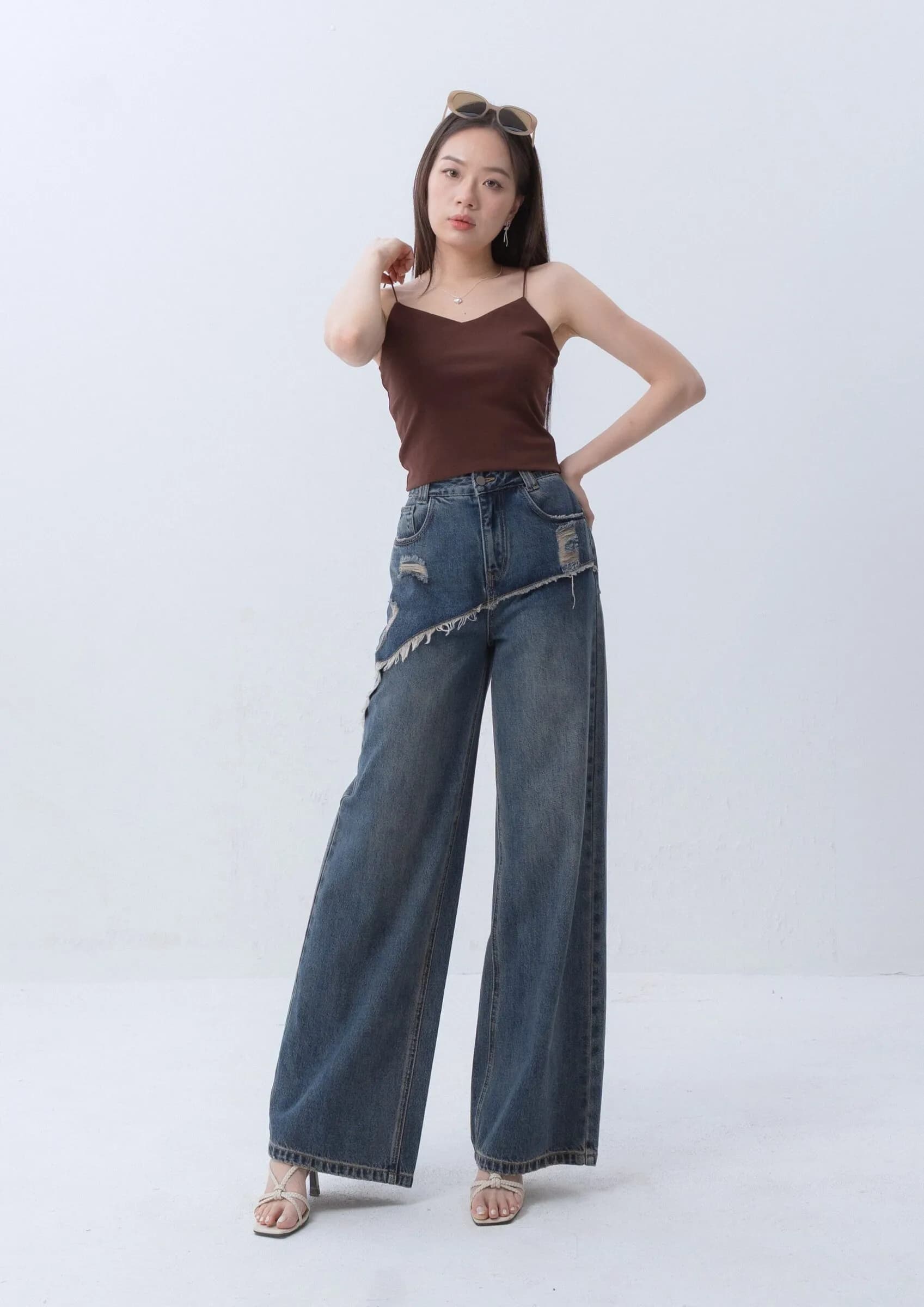 Layered Front Denim Pants ZJL5029