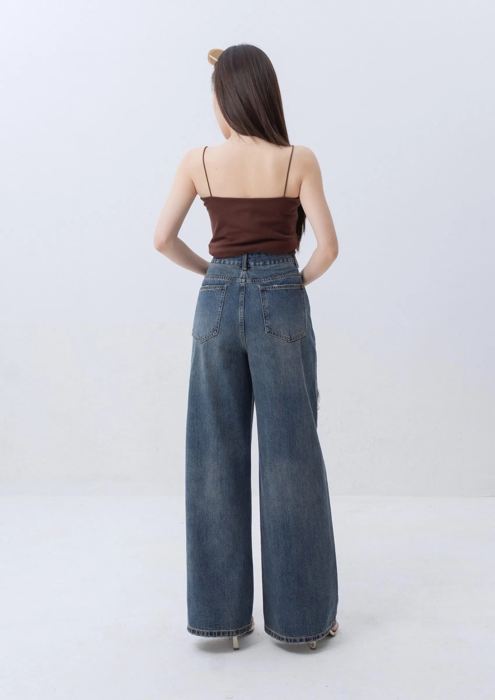 Layered Front Denim Pants ZJL5029