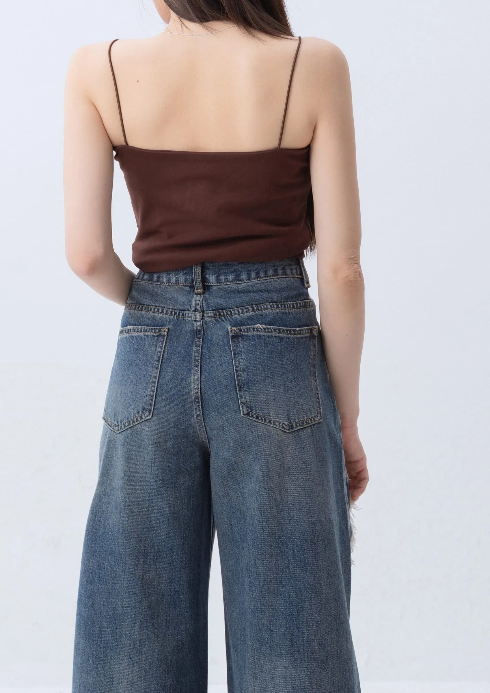 Layered Front Denim Pants ZJL5029