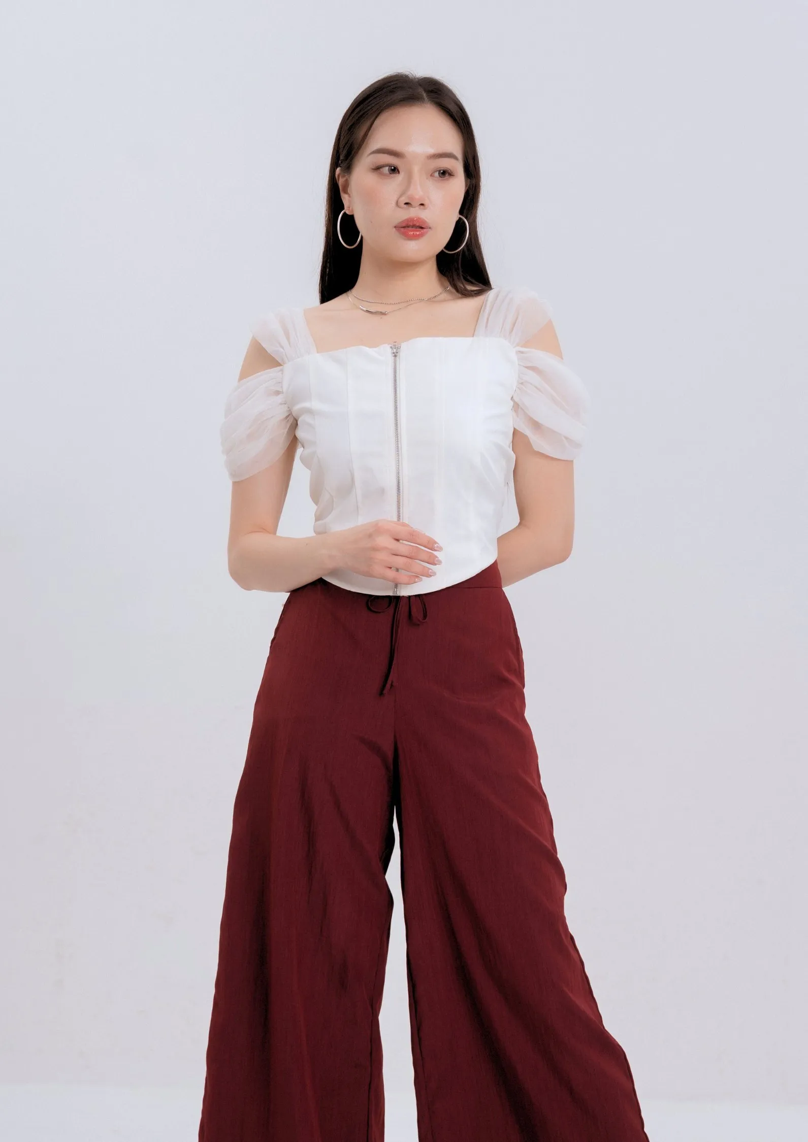 Mesh Sleeve Top ZBP5237