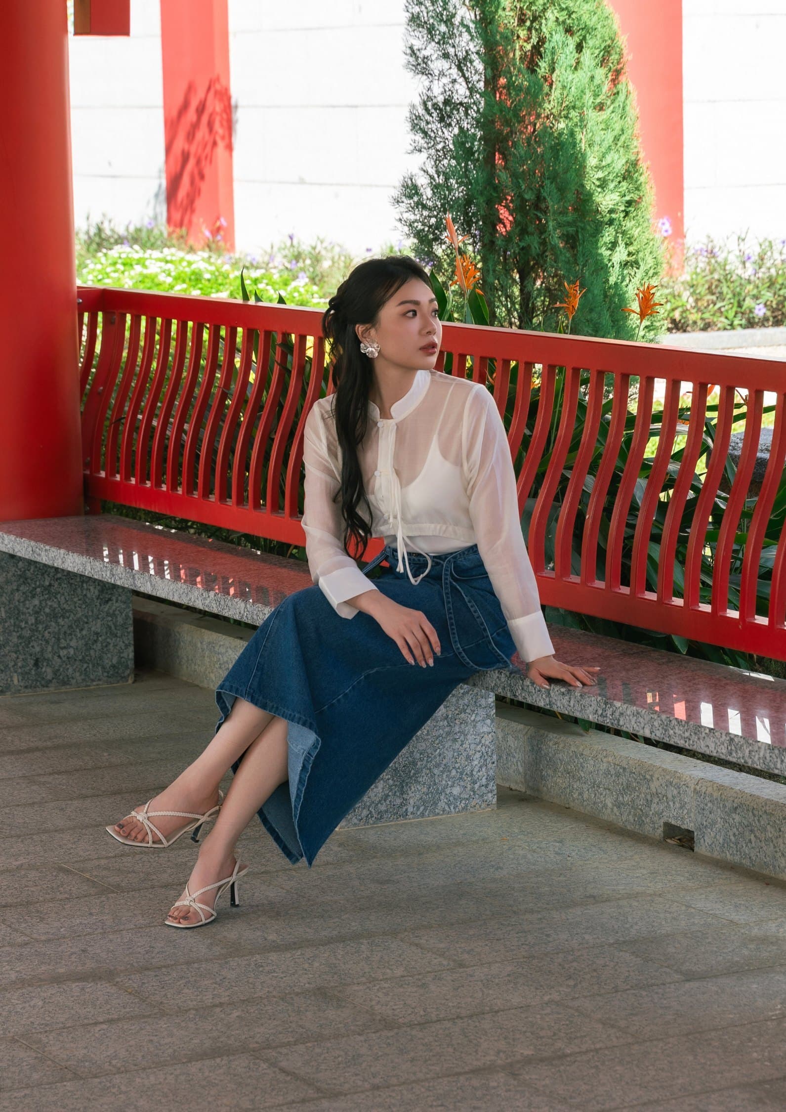 Organza Chinese-Style Shirt ZBP5234