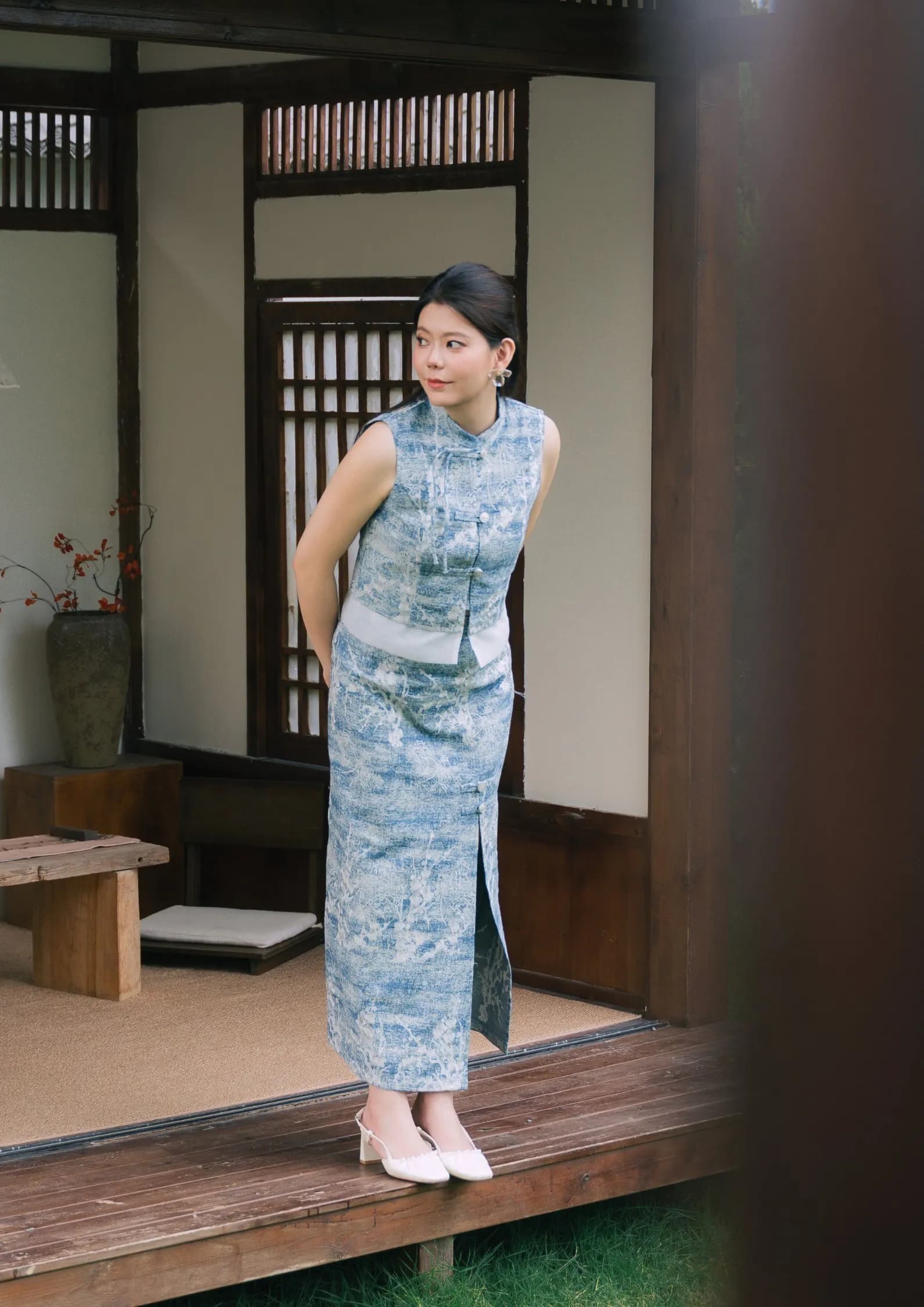 Denim Cheongsam Skirt ZSK5061