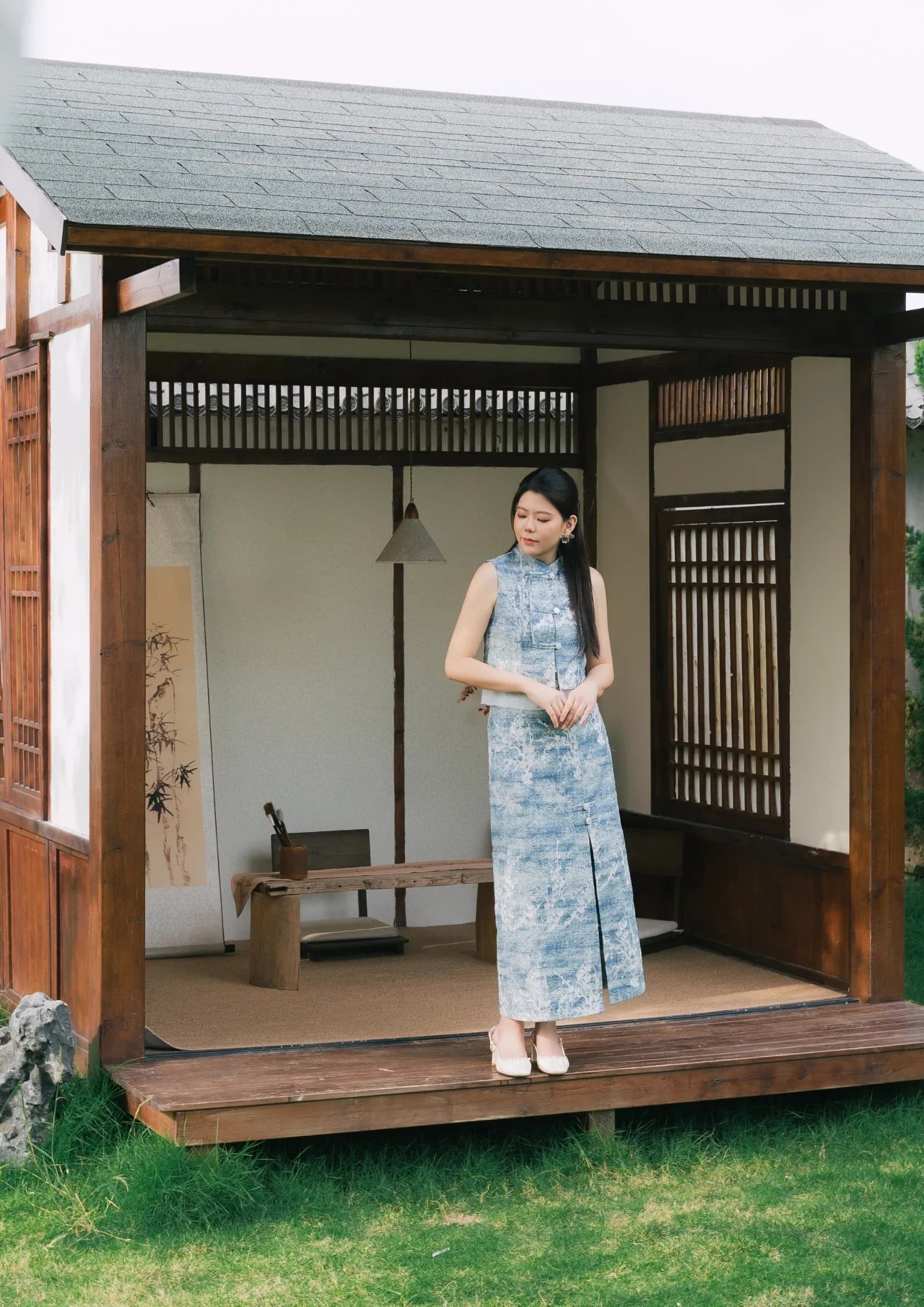 Denim Cheongsam Skirt ZSK5061