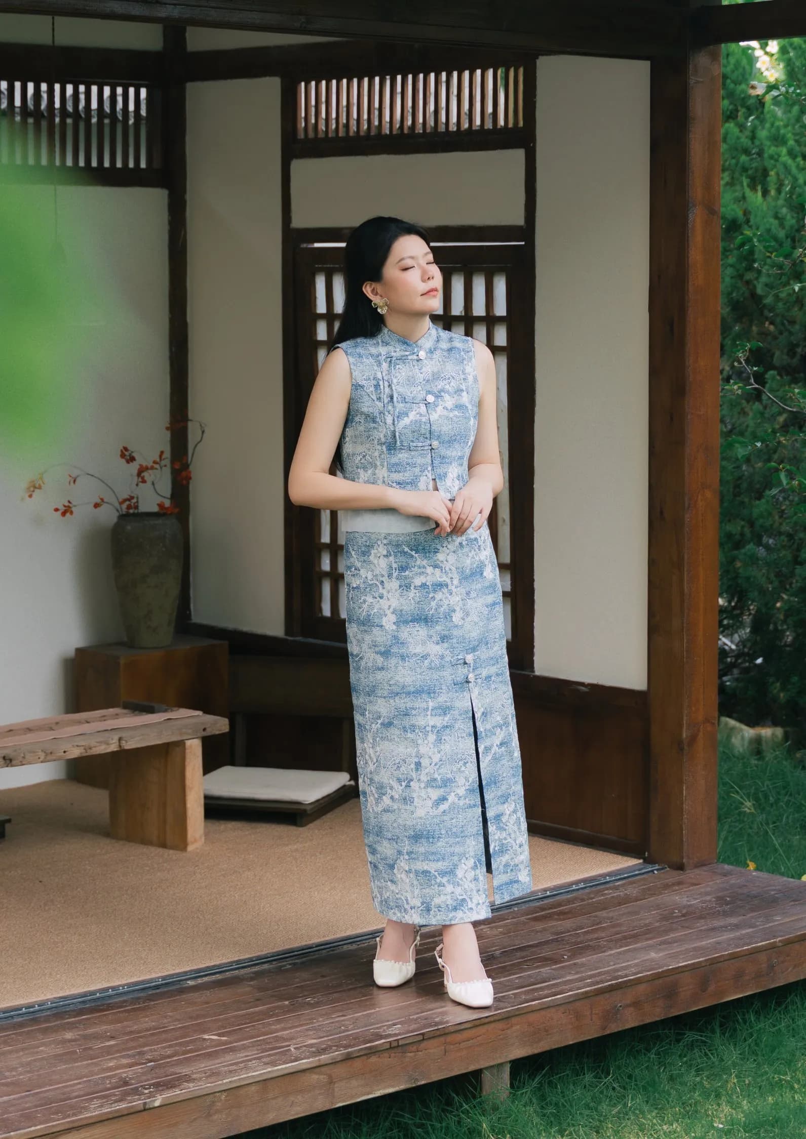 Denim Cheongsam Skirt ZSK5061