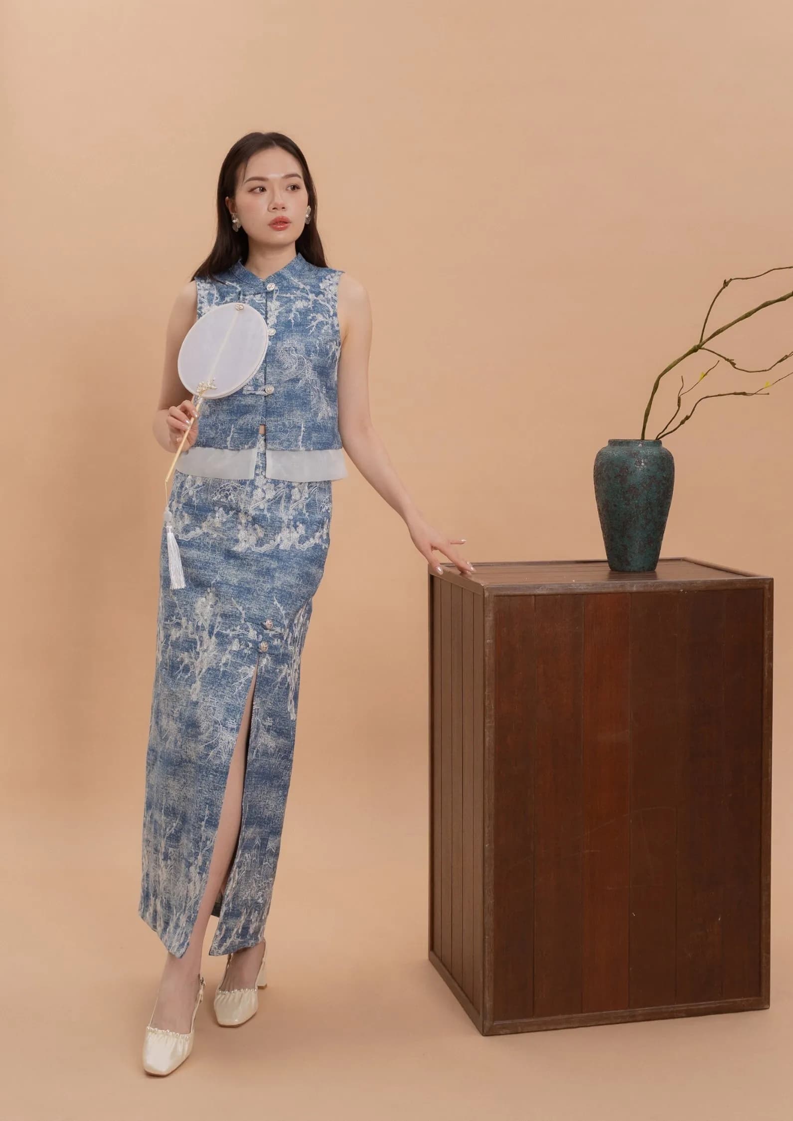 Denim Cheongsam Skirt ZSK5061