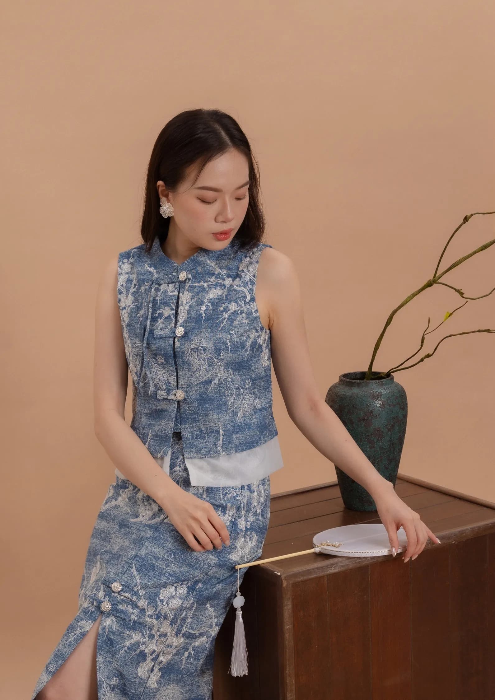 Denim Cheongsam Skirt ZSK5061