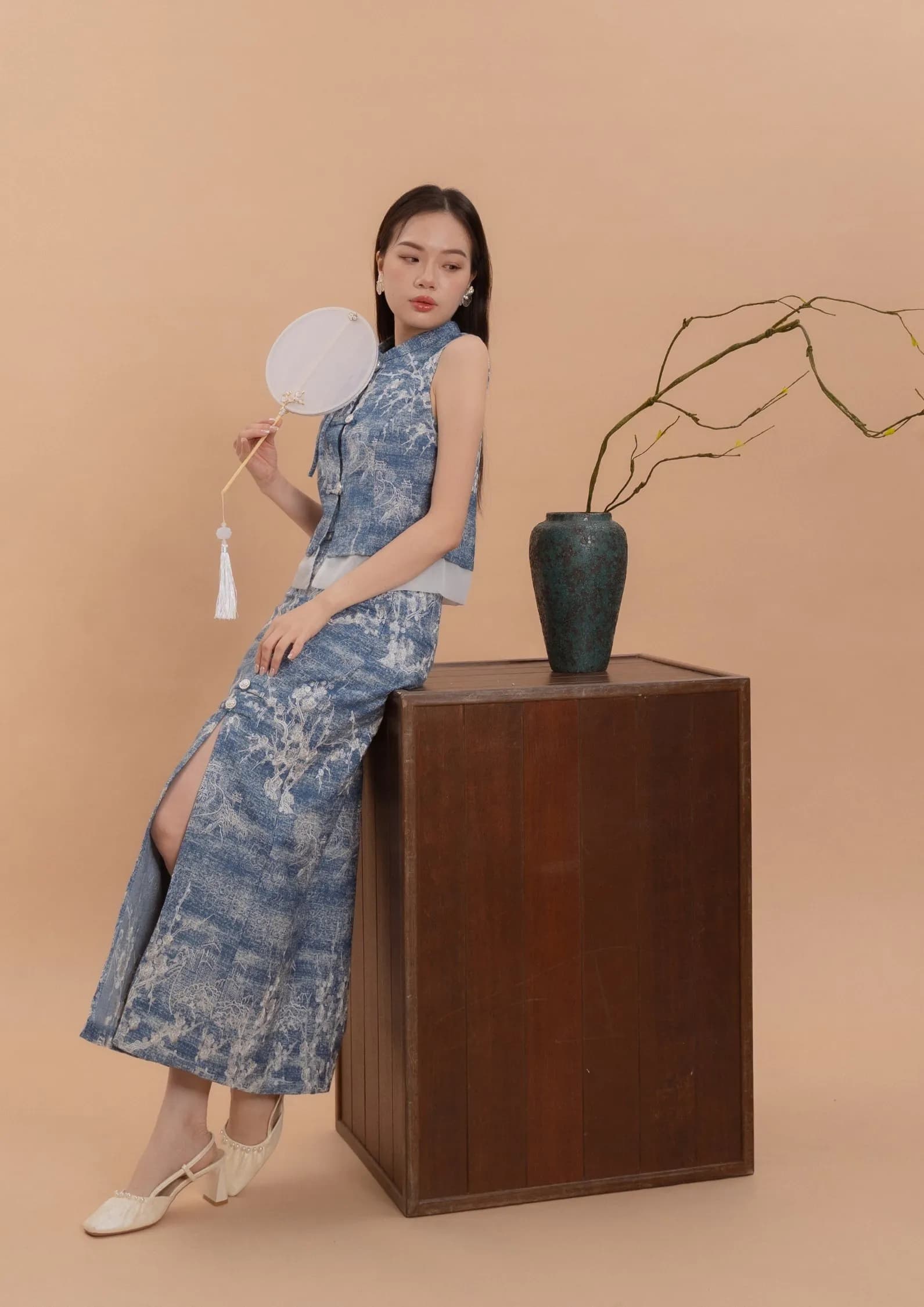 Denim Cheongsam Skirt ZSK5061