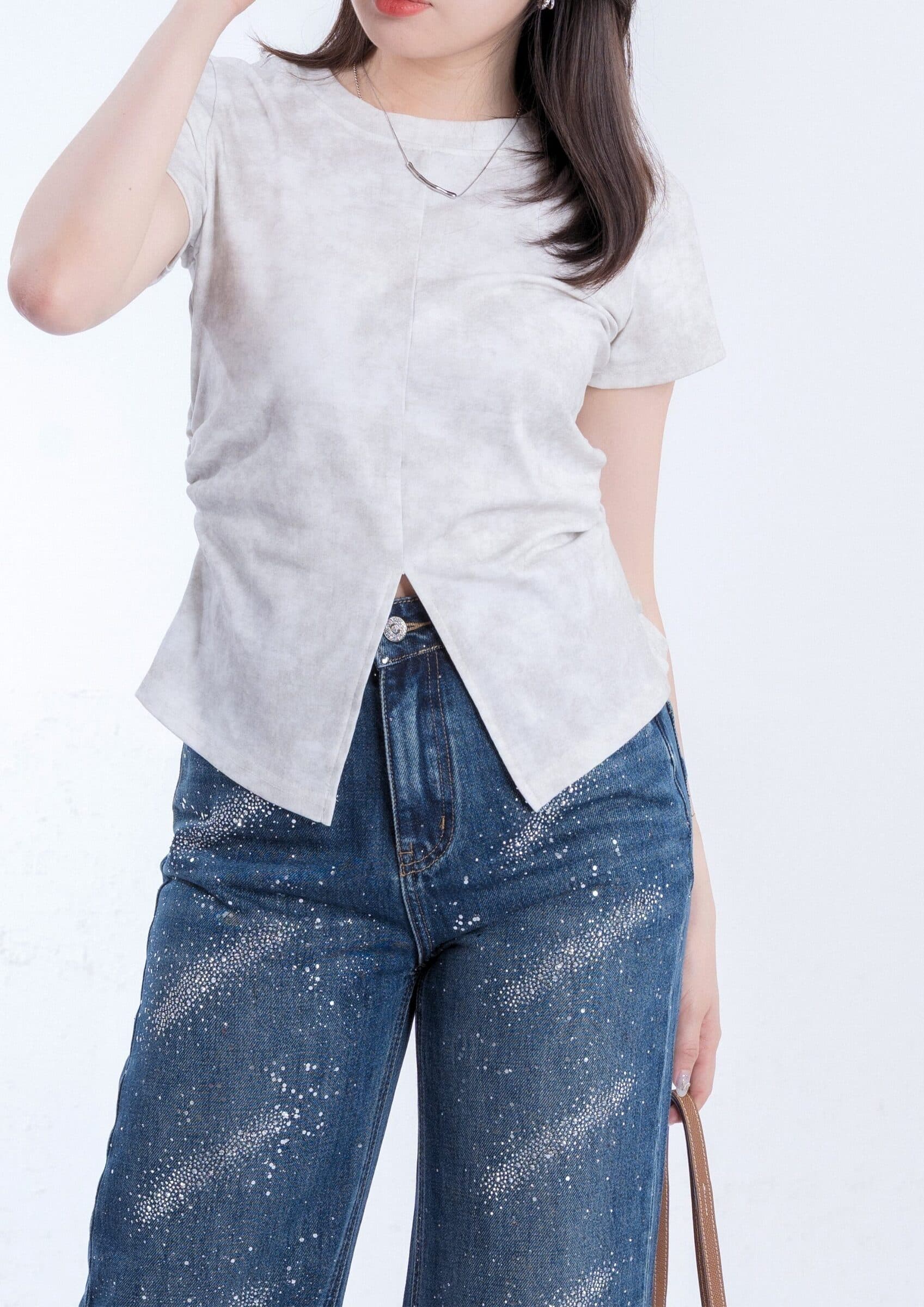Rhinestone Denim Pants ZJL5037