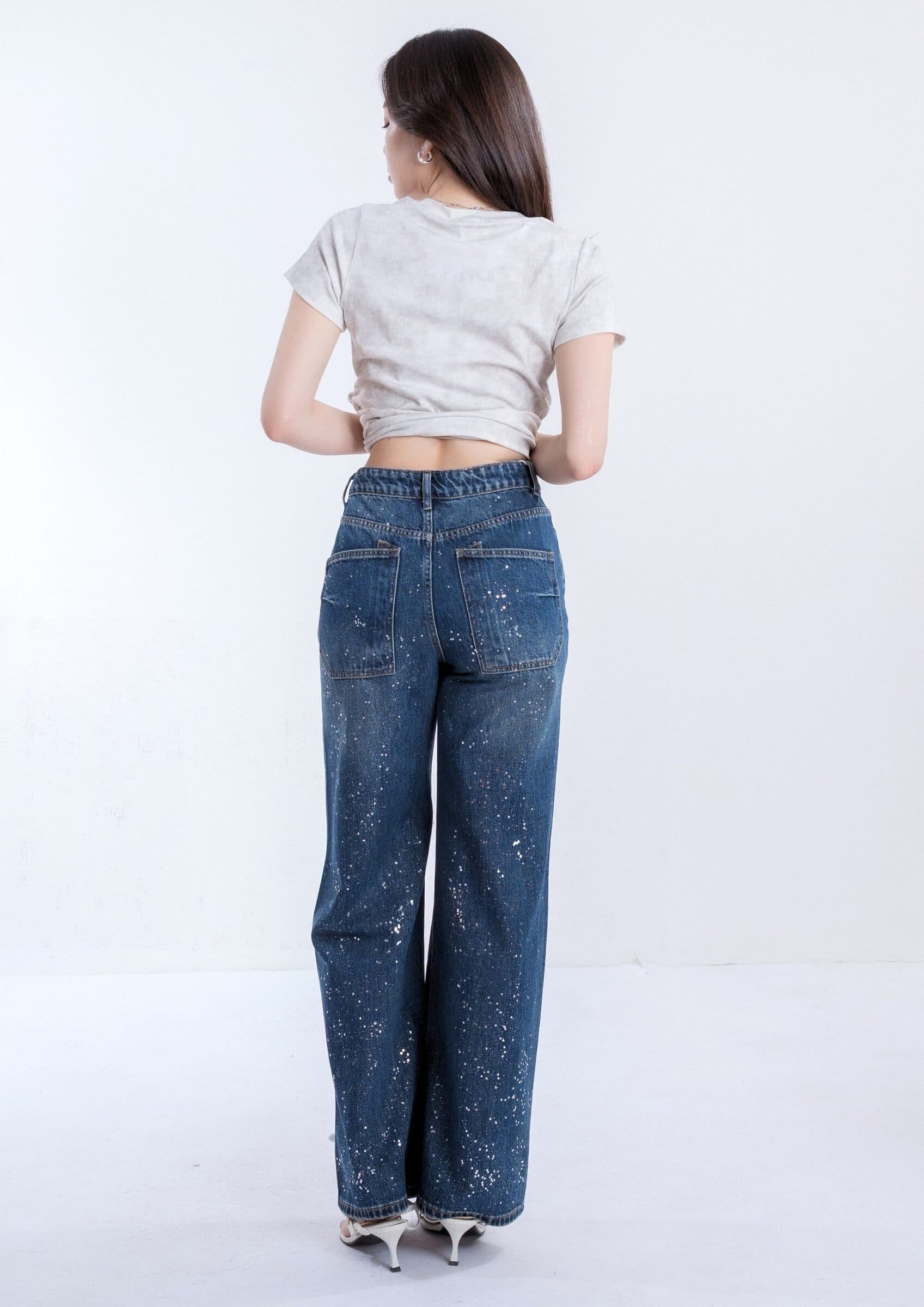 Rhinestone Denim Pants ZJL5037