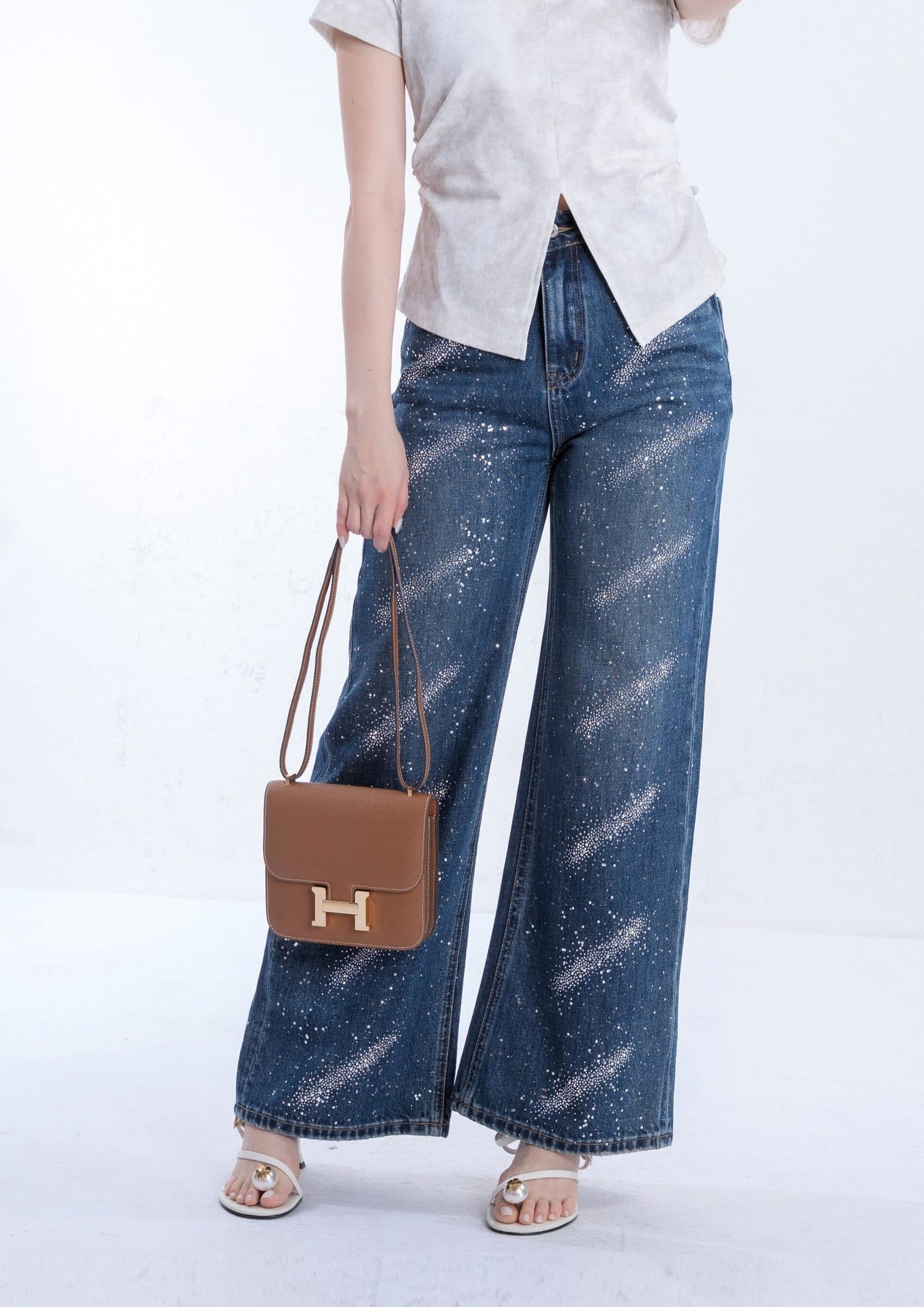 Rhinestone Denim Pants ZJL5037