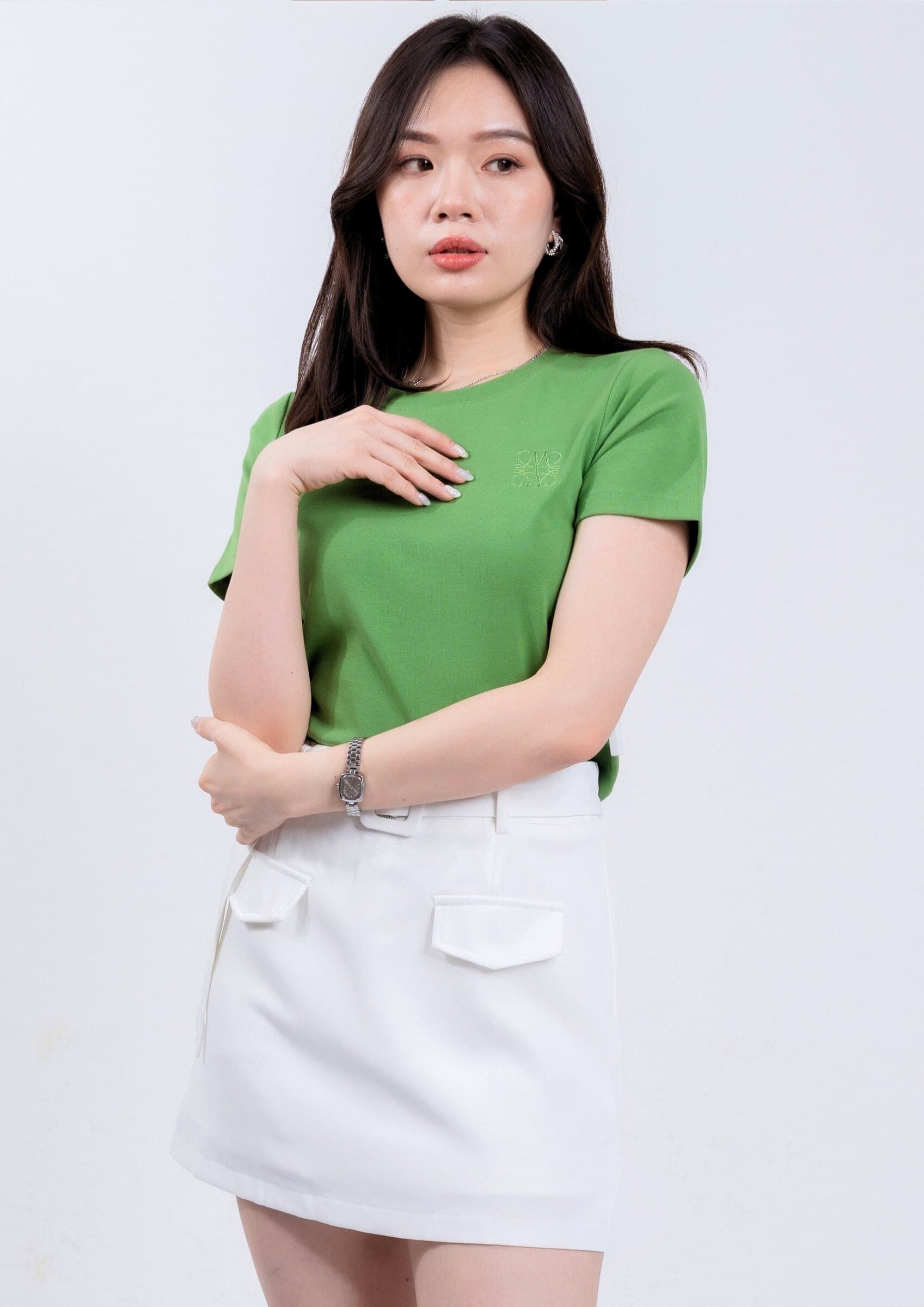 Skirt with Built-In Wide Belt ZSK6003