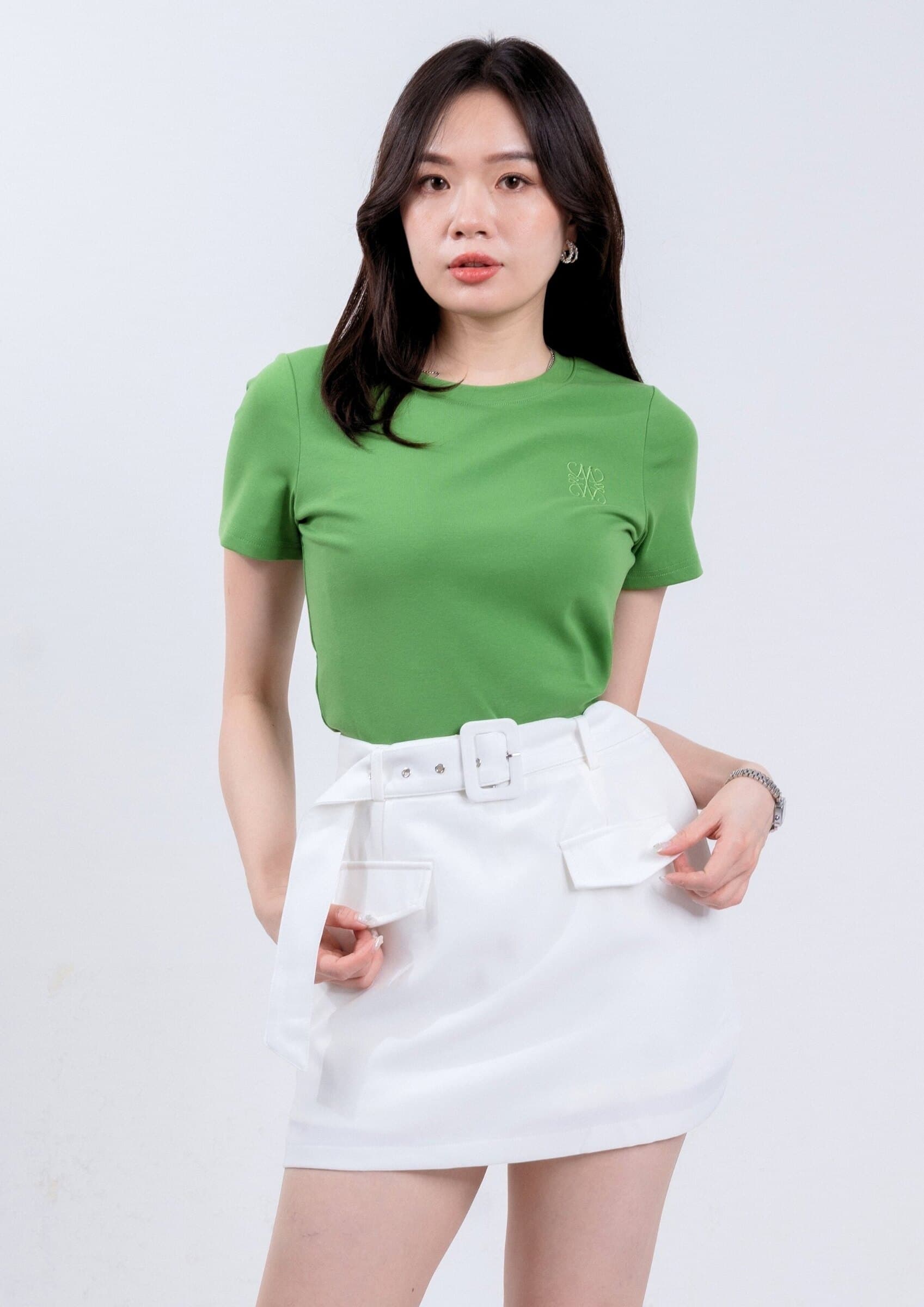 Skirt with Built-In Wide Belt ZSK6003