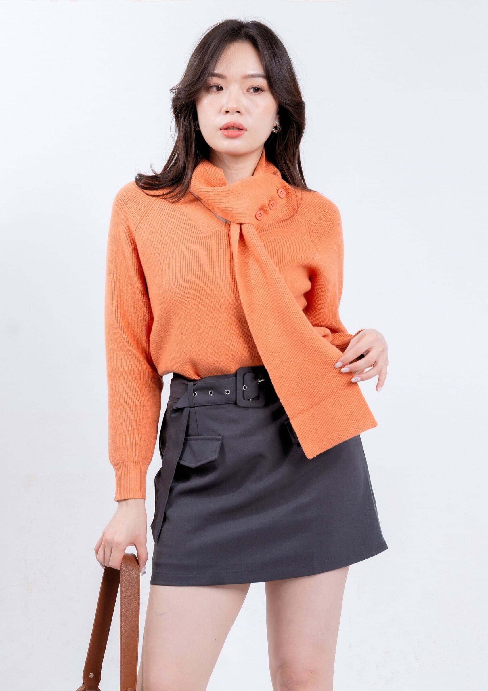 Skirt with Built-In Wide Belt ZSK6003