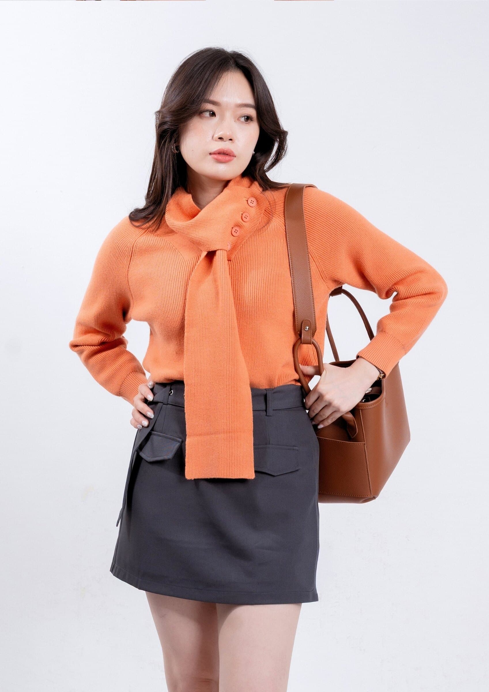 Skirt with Built-In Wide Belt ZSK6003