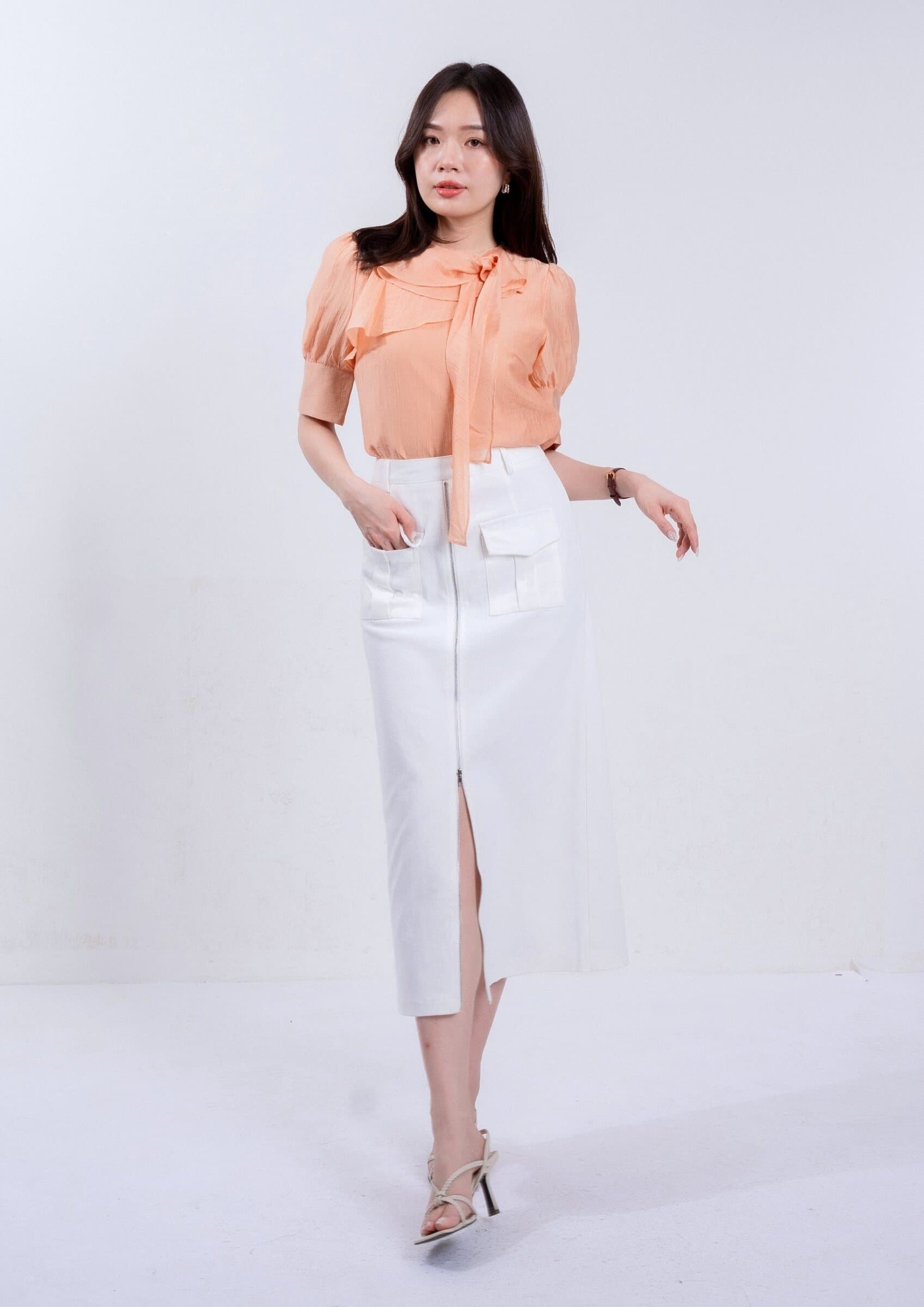 Organza Tie-Front Shirt ZBP6012