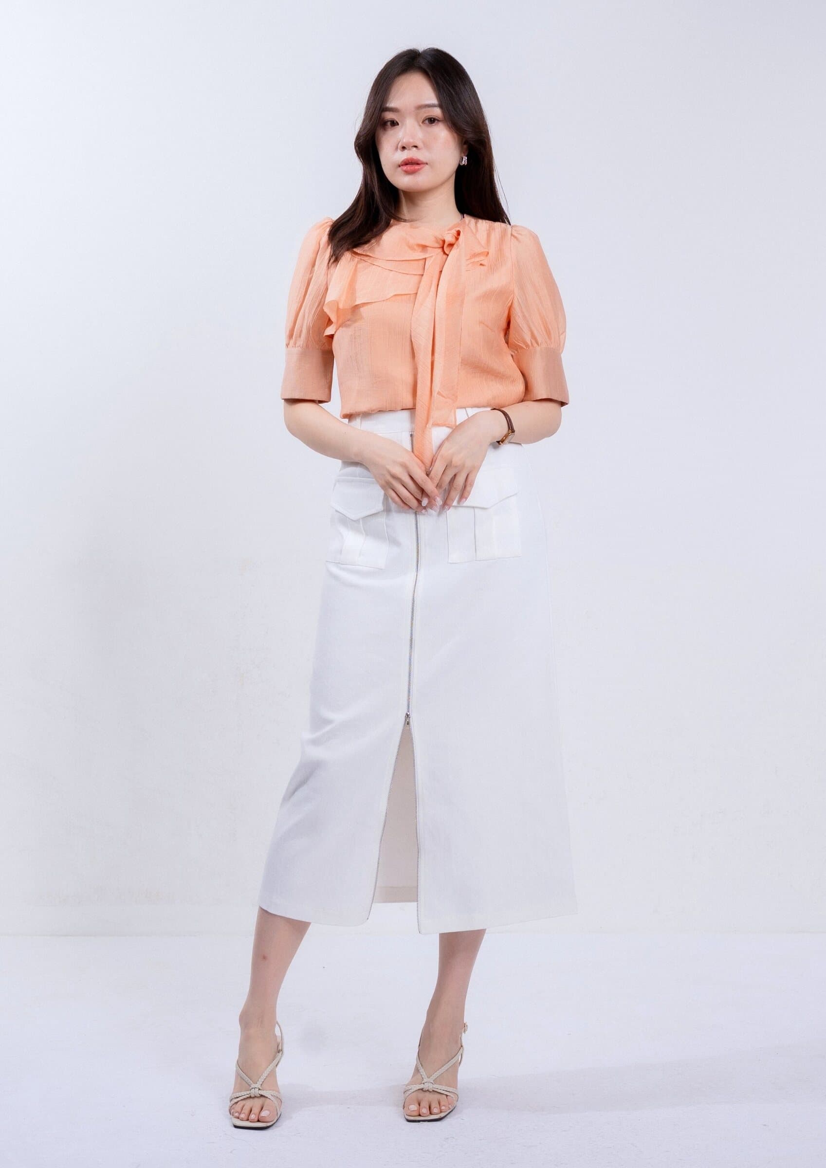 Organza Tie-Front Shirt ZBP6012