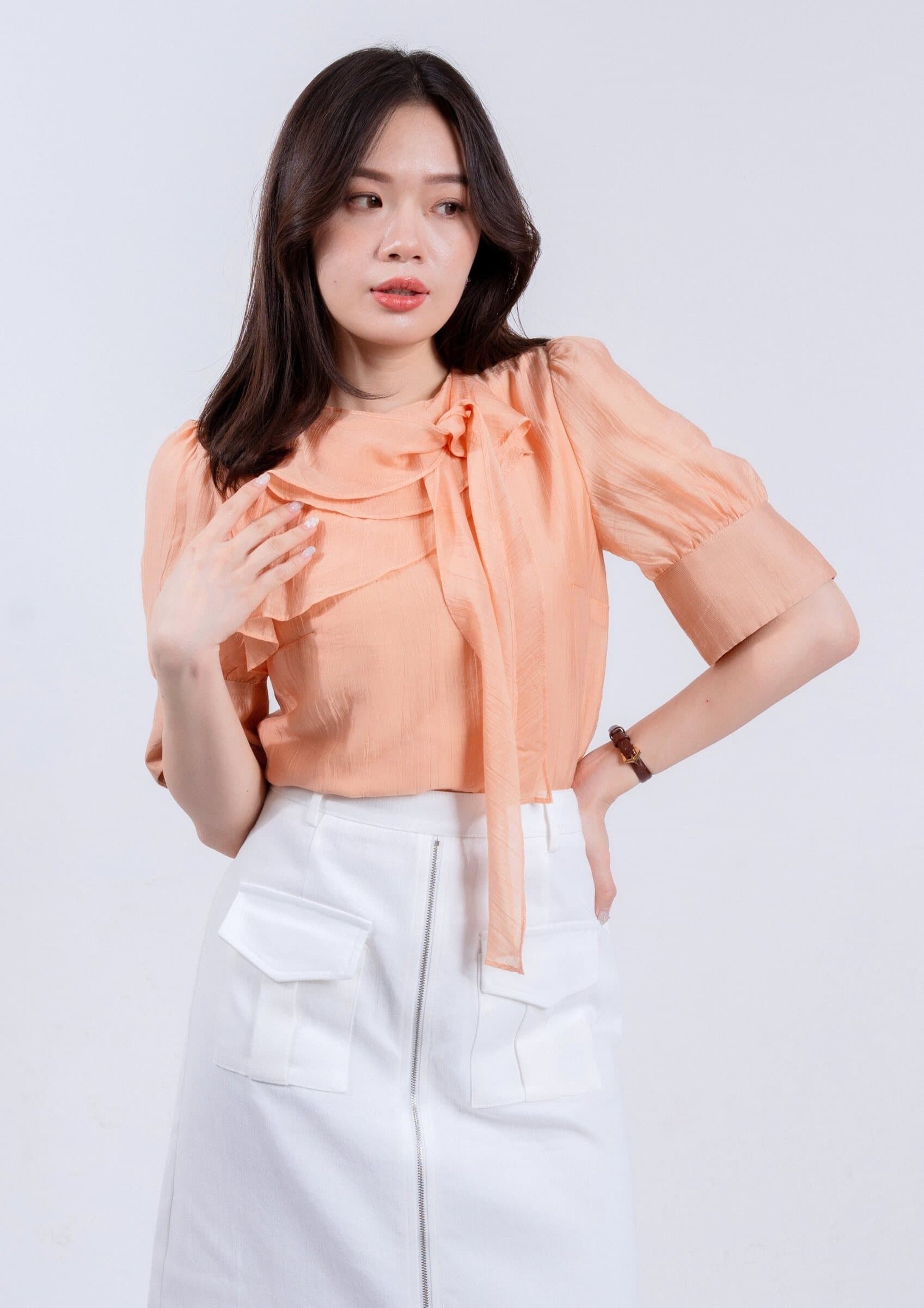 Organza Tie-Front Shirt ZBP6012