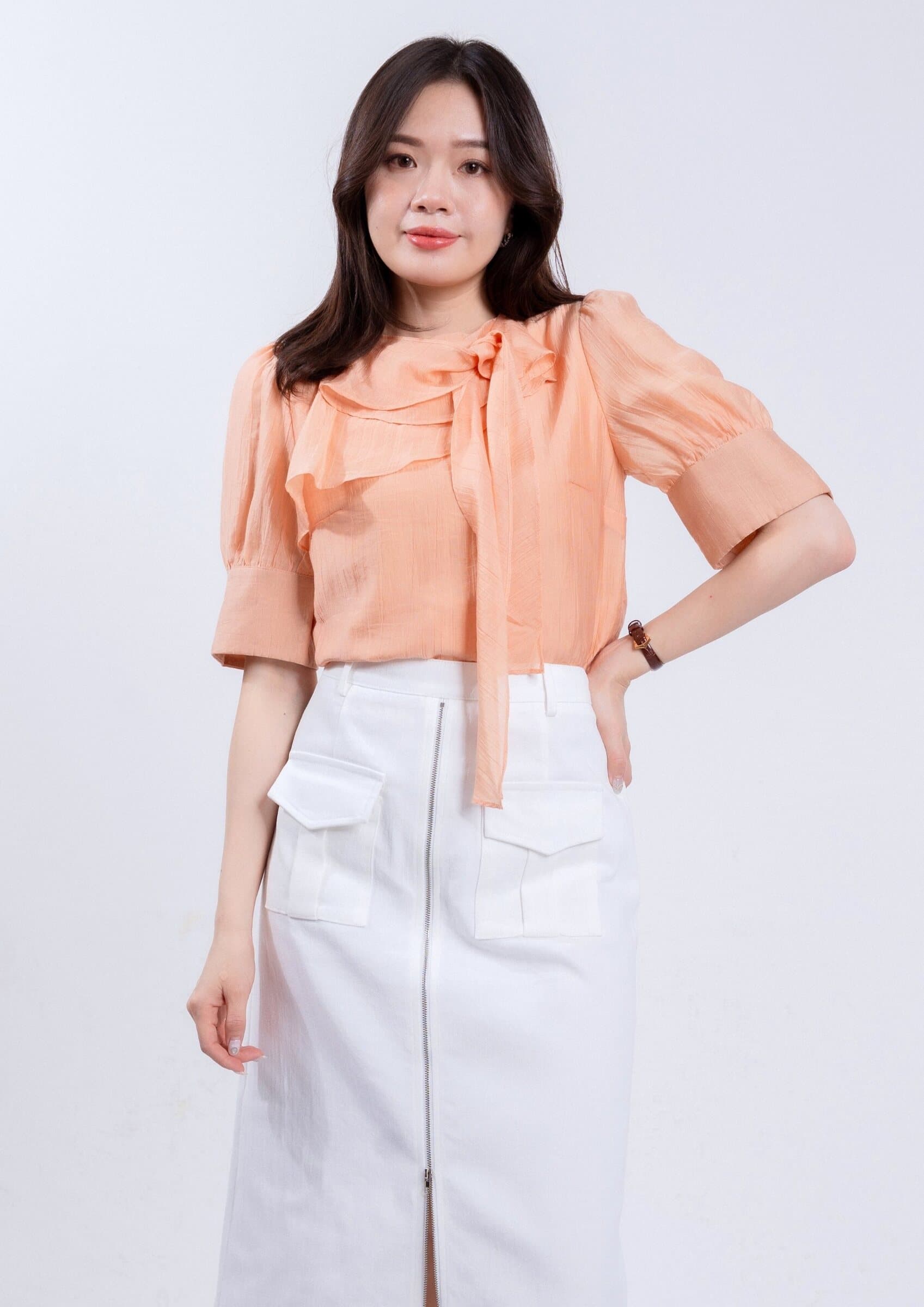 Organza Tie-Front Shirt ZBP6012