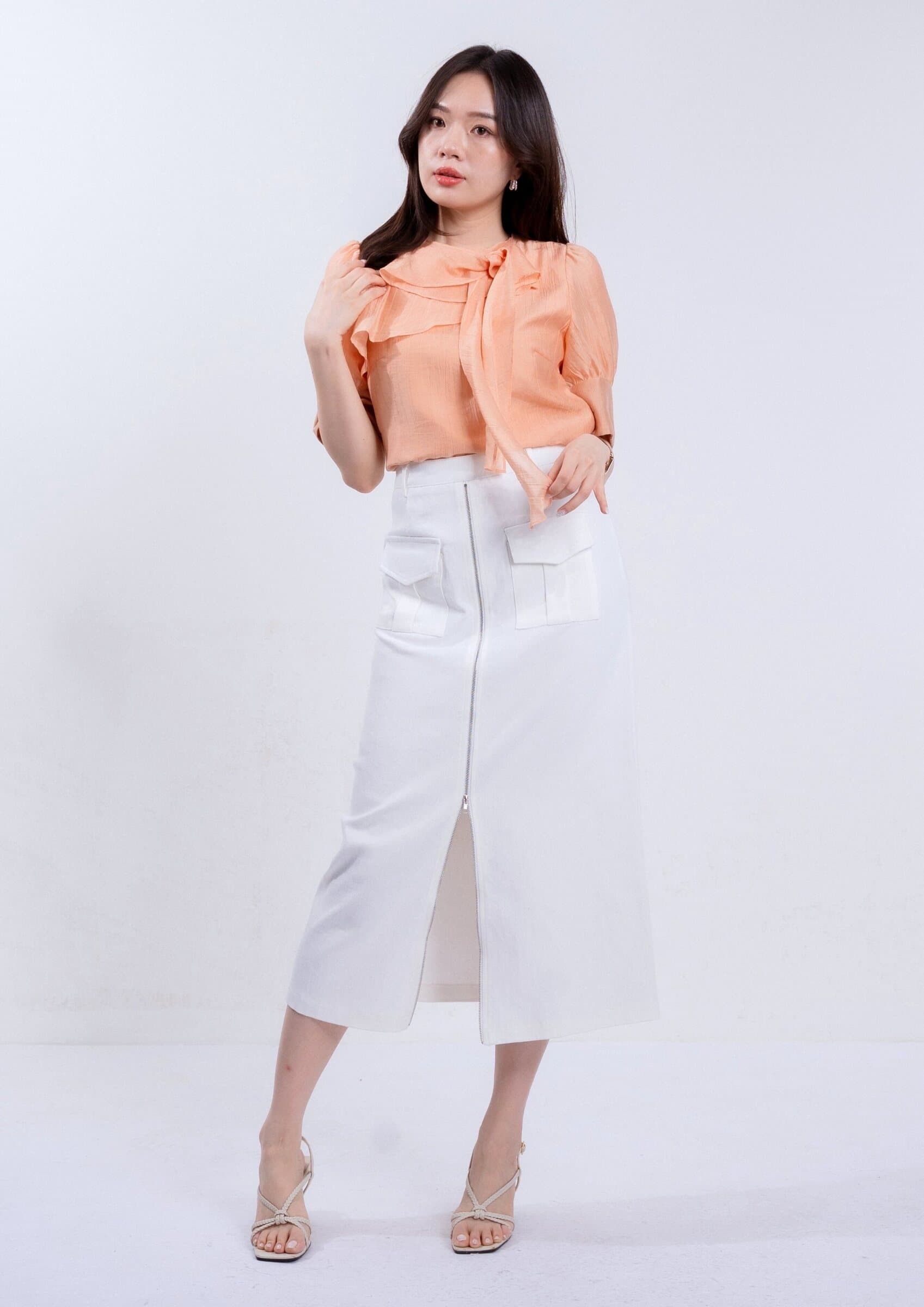 Organza Tie-Front Shirt ZBP6012