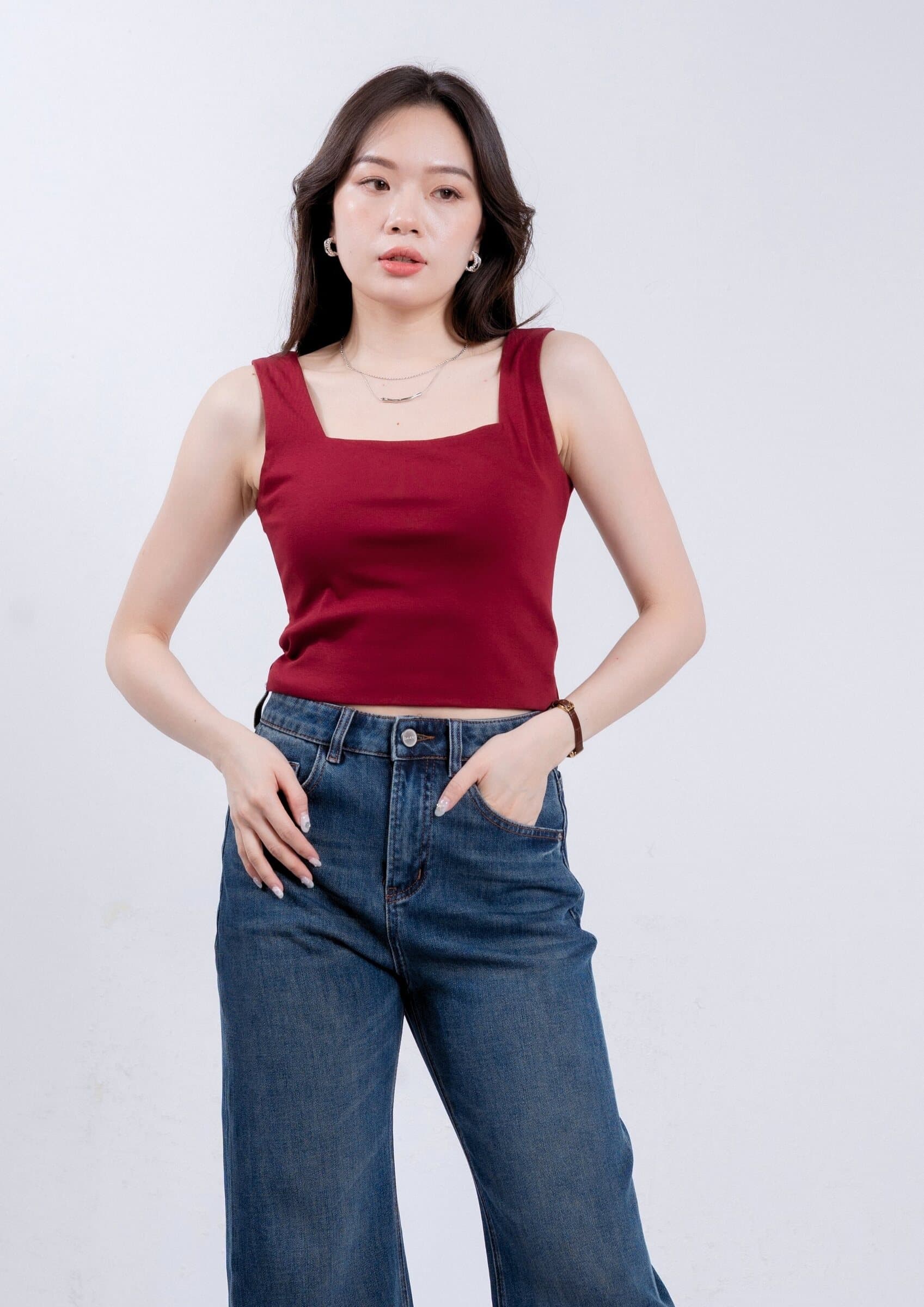 Double-Layer Square Neck Vest ZNT5025
