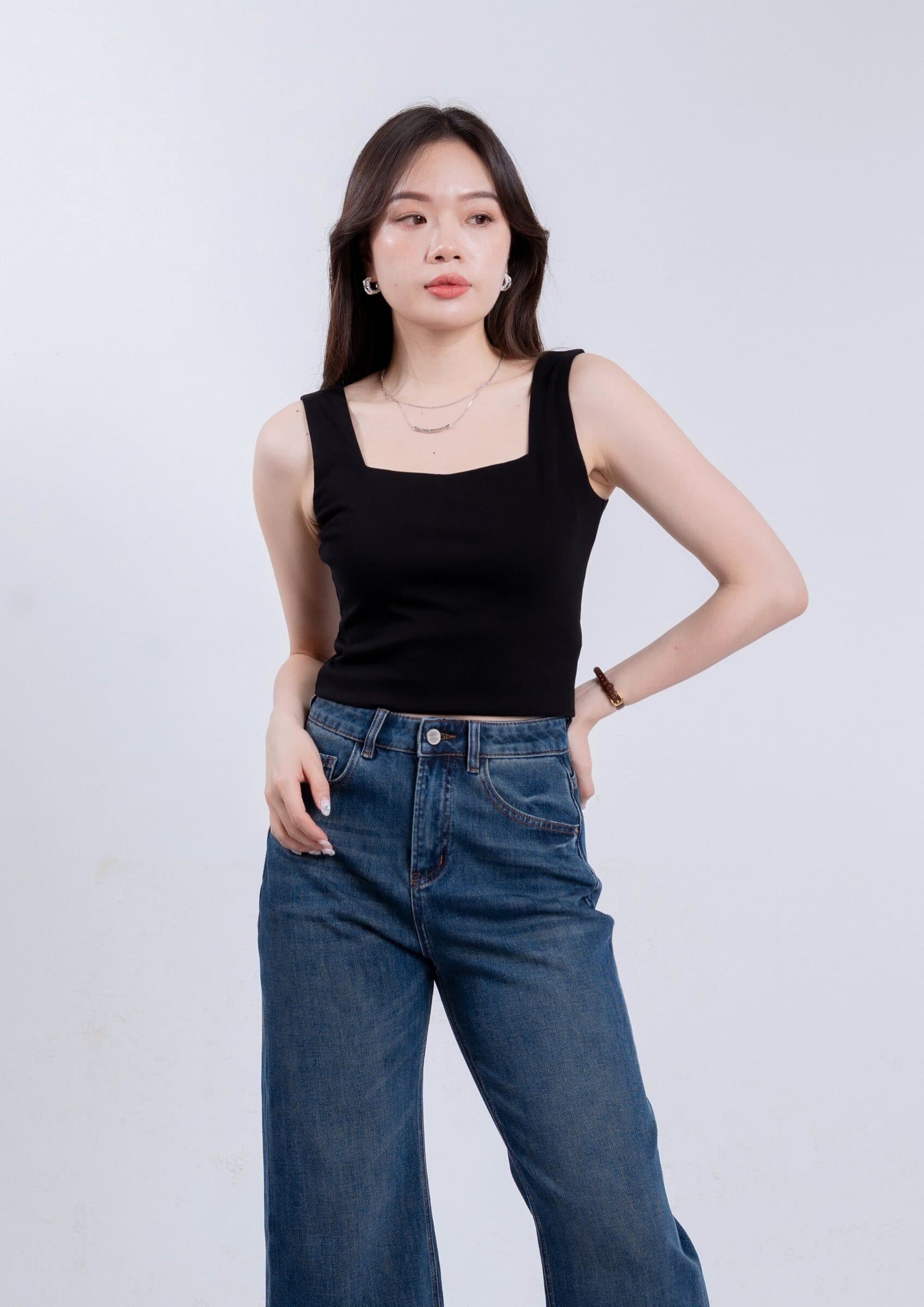 Double-Layer Square Neck Vest ZNT5025