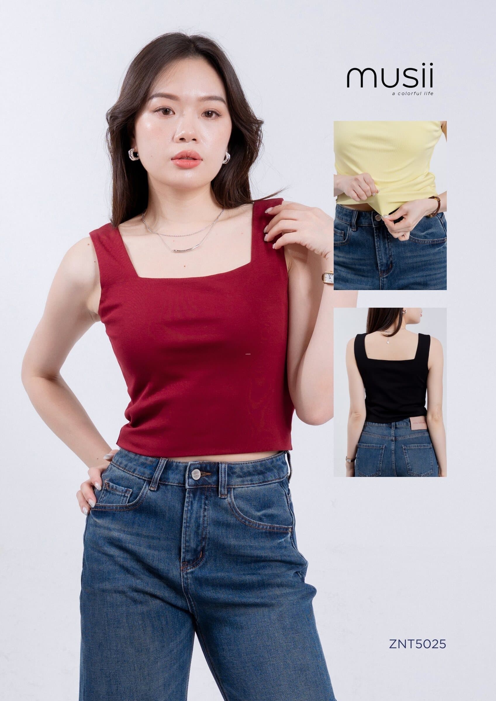 Double-Layer Square Neck Vest ZNT5025