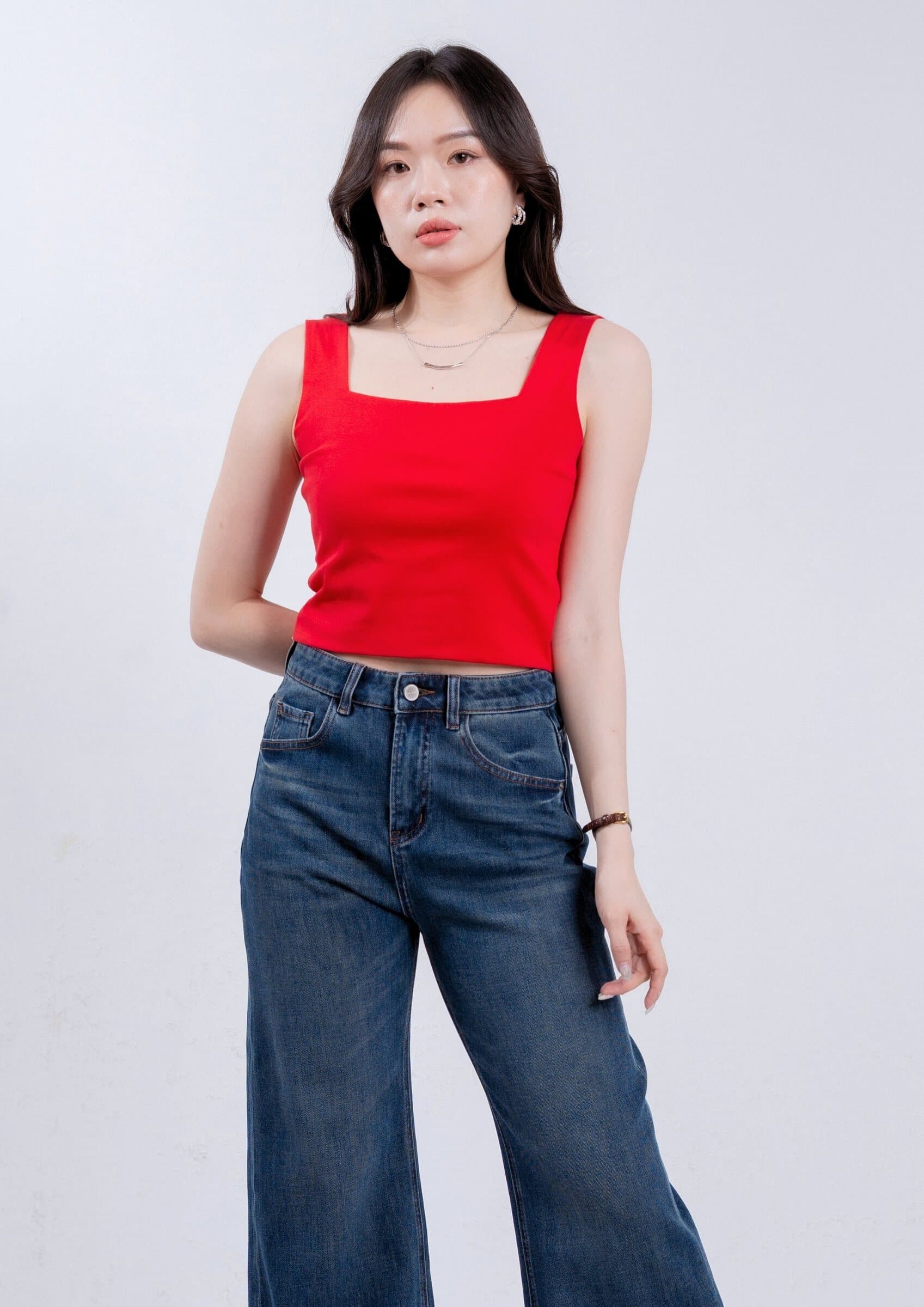 Double-Layer Square Neck Vest ZNT5025