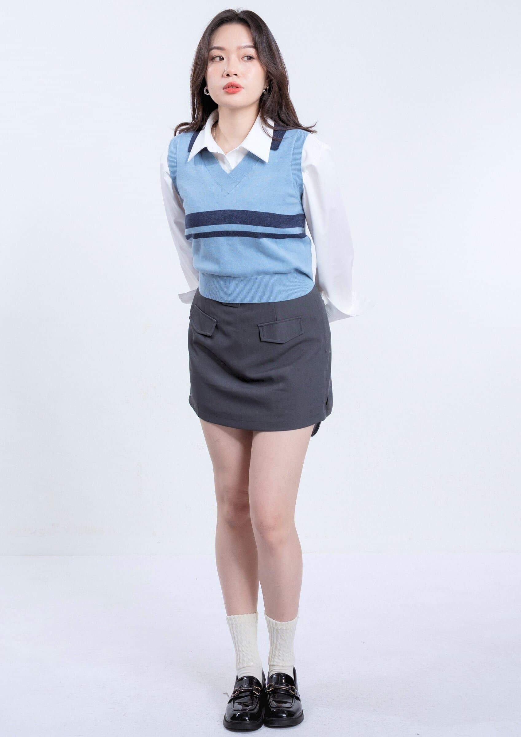 V-Neck Knit Sweater ZBP6044