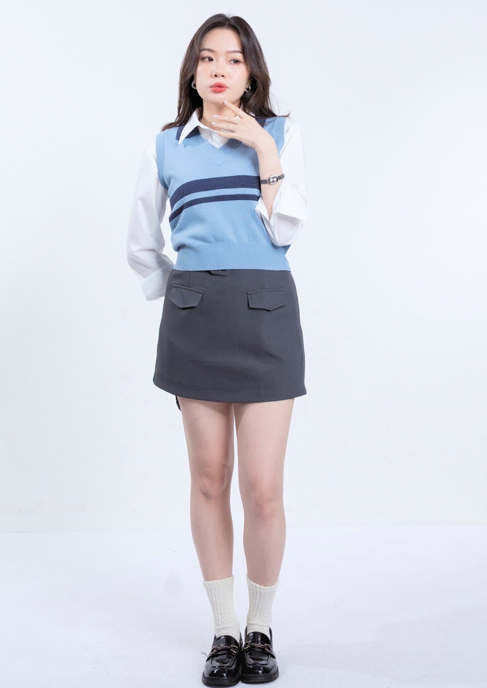 V-Neck Knit Sweater ZBP6044