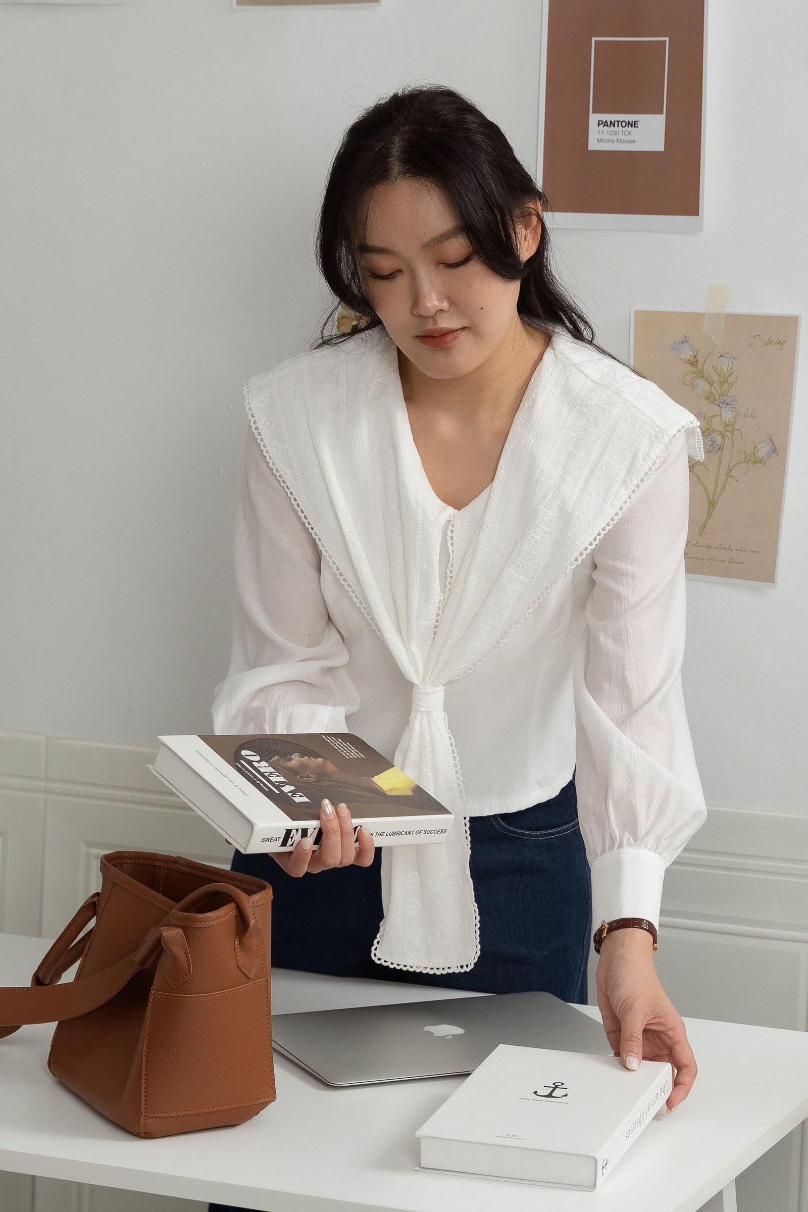 Marguerite Organza Scarf Blouse ZBP5014 view 6