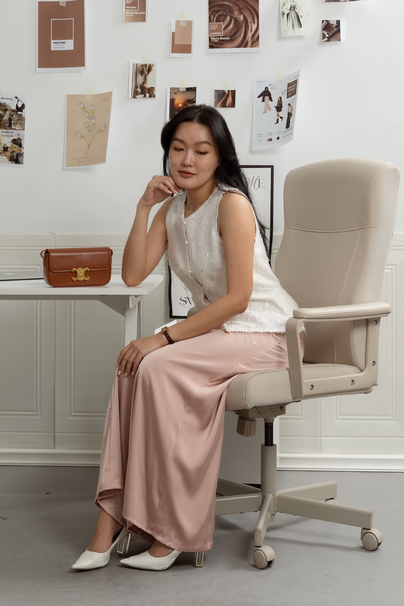 Clarisse Satin Flowy-Wide Trousers ZLP5002 view 5