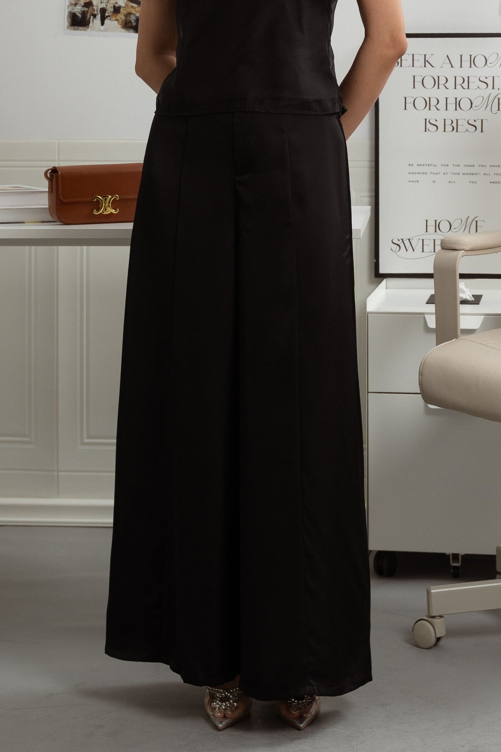 Clarisse Satin Flowy-Wide Trousers ZLP5002 view 8