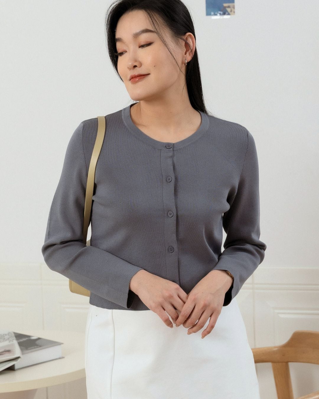 Cropped Knit Jacket ZBP5081 view 3