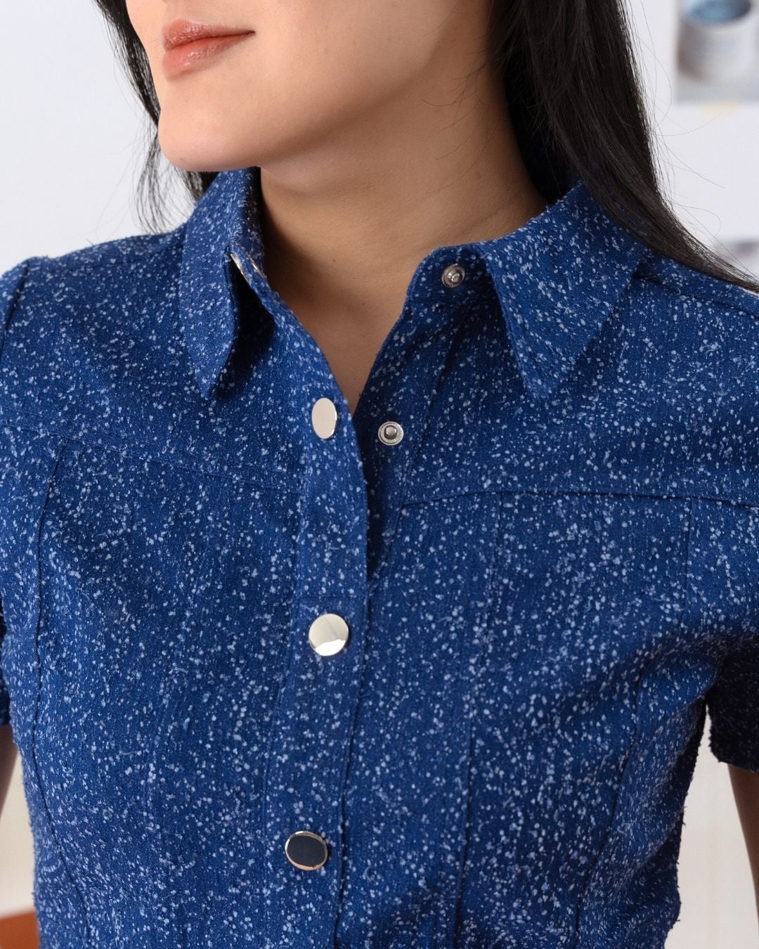 Floral Dot Denim Dress ZBL5009 view 9