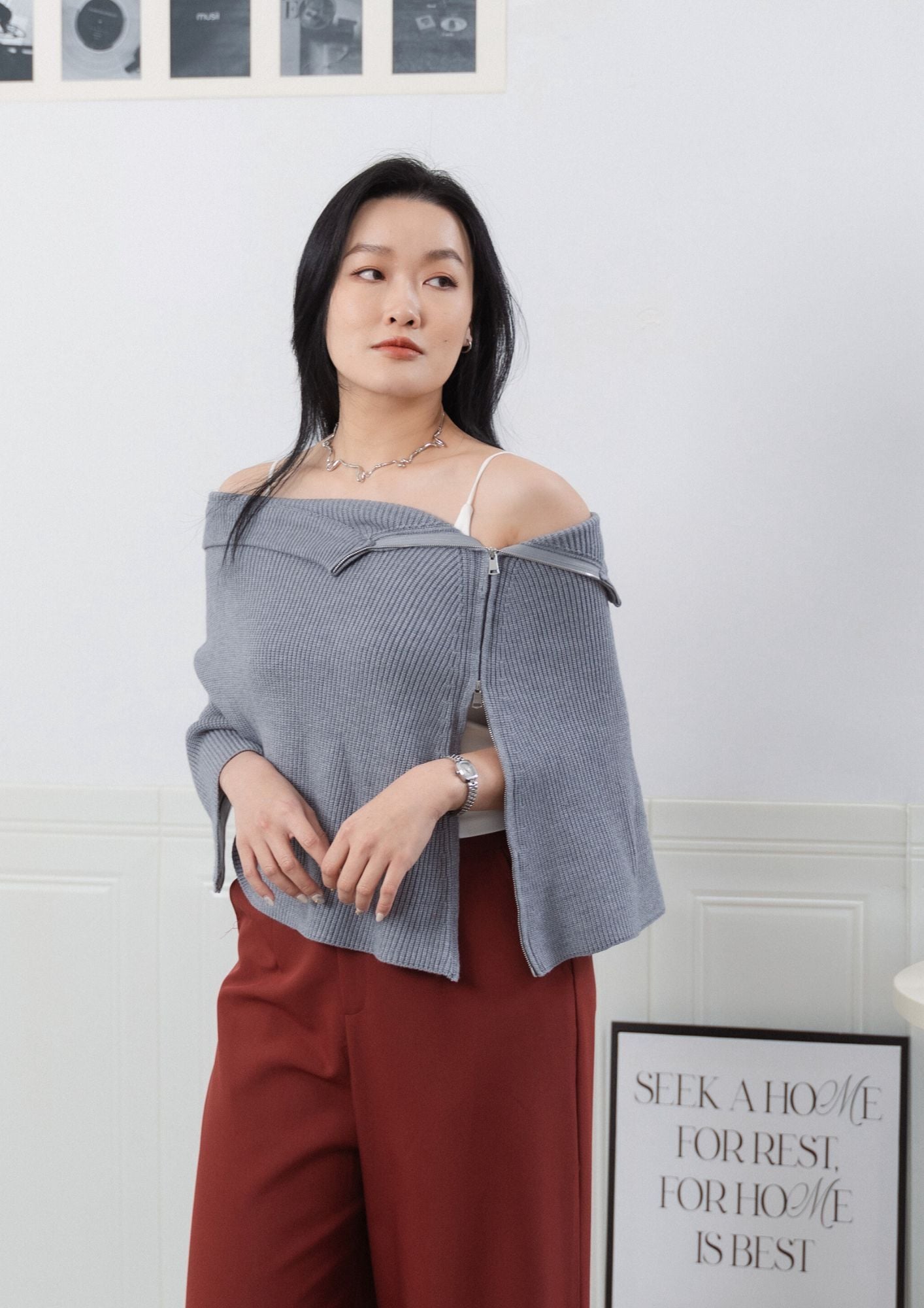 Daisy Knit Zip Cloak ZBP5082 view 4