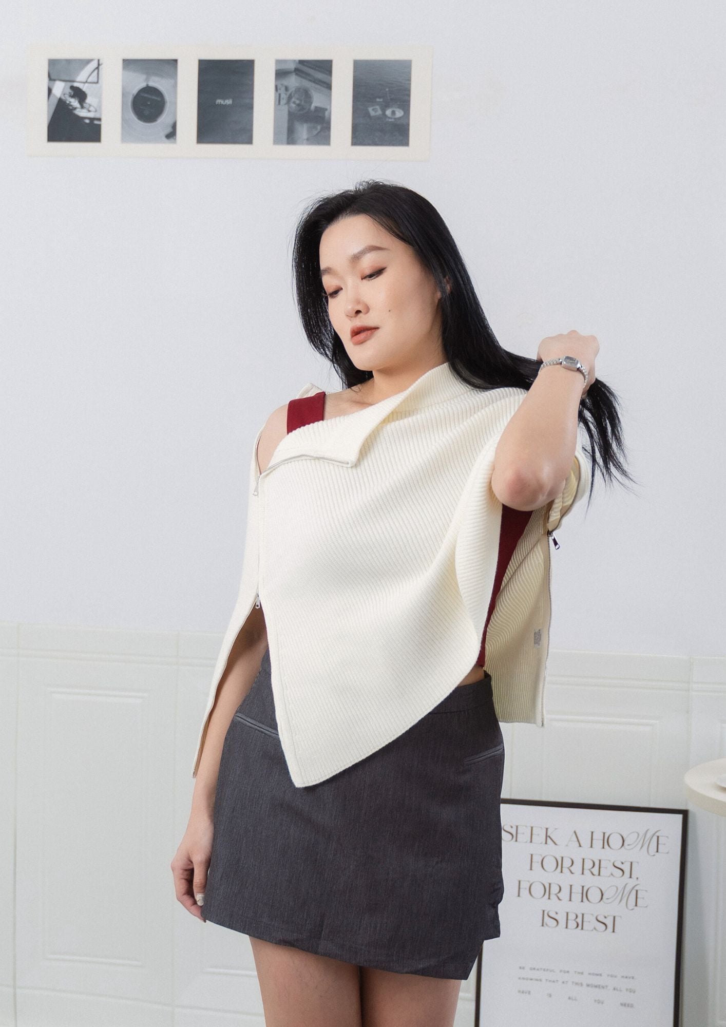Daisy Knit Zip Cloak ZBP5082 view 2