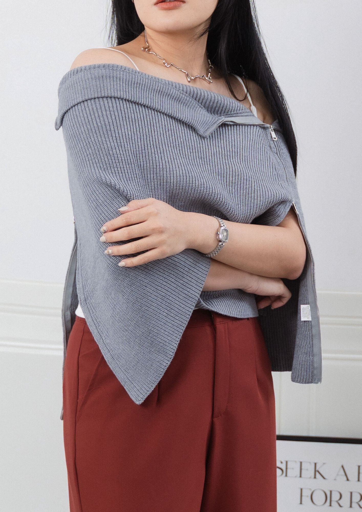 Daisy Knit Zip Cloak ZBP5082 view 6