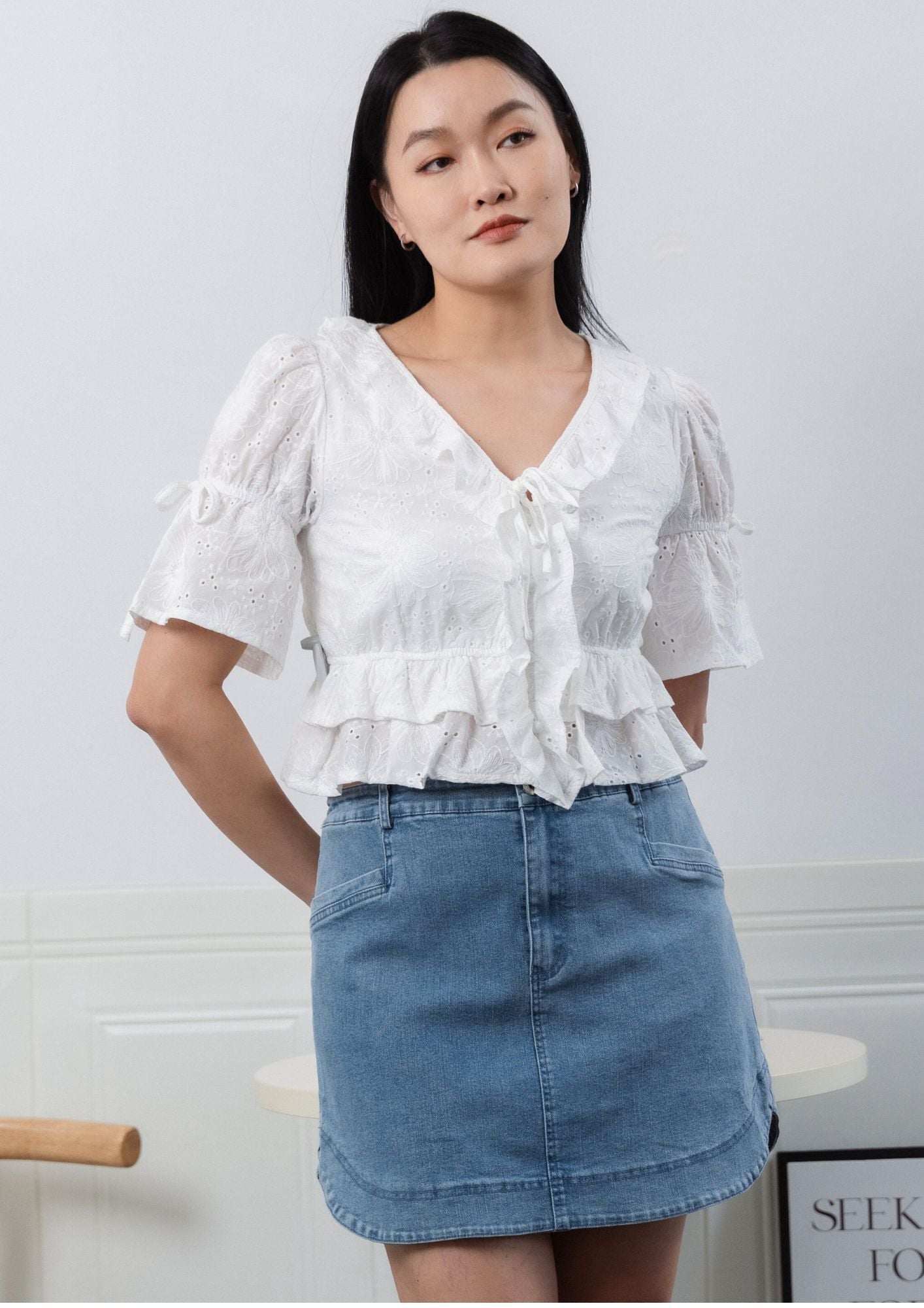 Elodie Tie-Front BlouseZBP5125 view 3