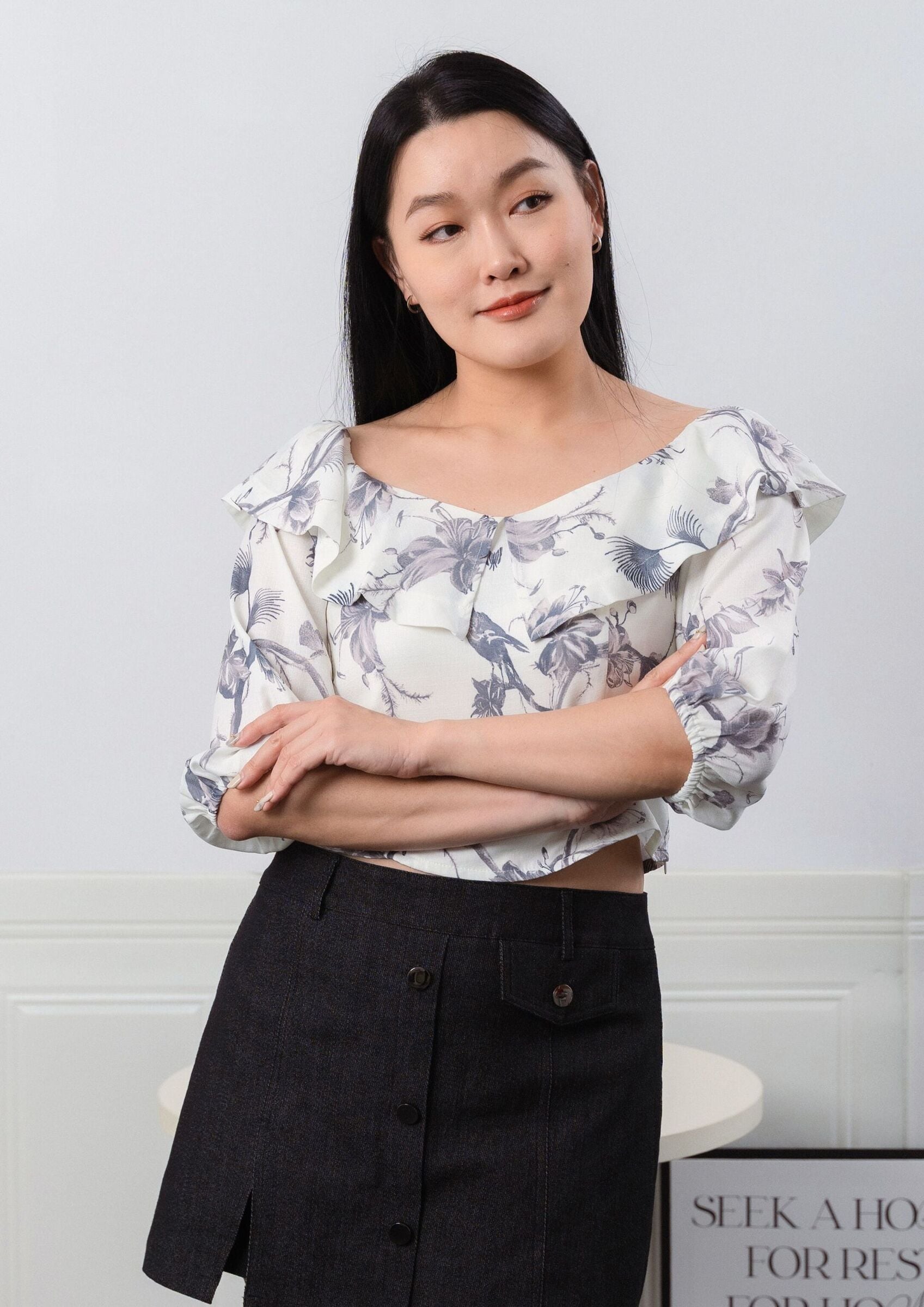 Milly Floral Off-Shoulder Top ZBP5126 view 5