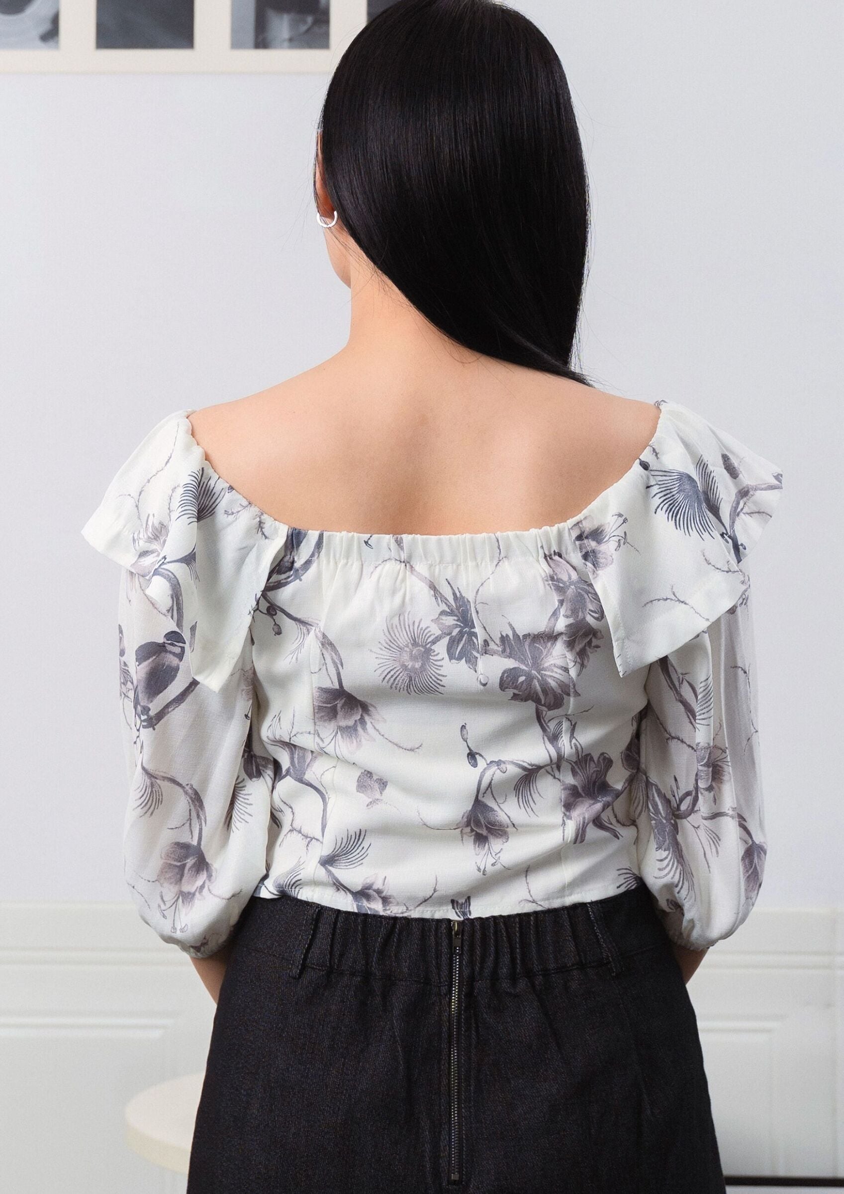 Milly Floral Off-Shoulder Top ZBP5126 view 6