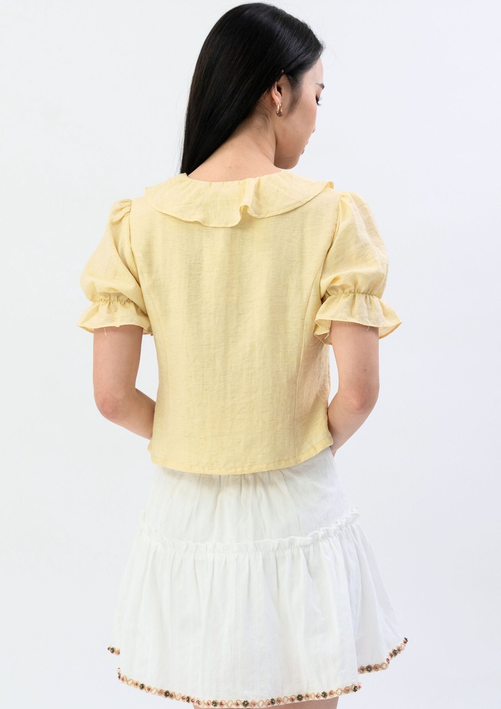 Ruffle Front Puff Sleeve Top ZBP5222 view 8