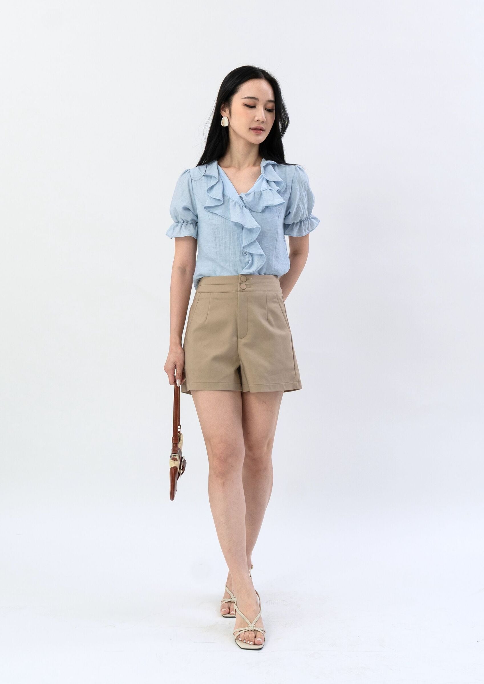 Ruffle Front Puff Sleeve Top ZBP5222 view 6