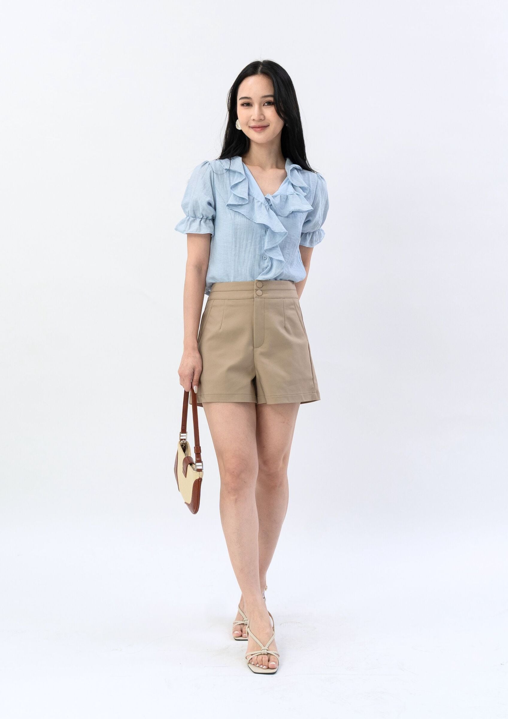 Ruffle Front Puff Sleeve Top ZBP5222 view 4