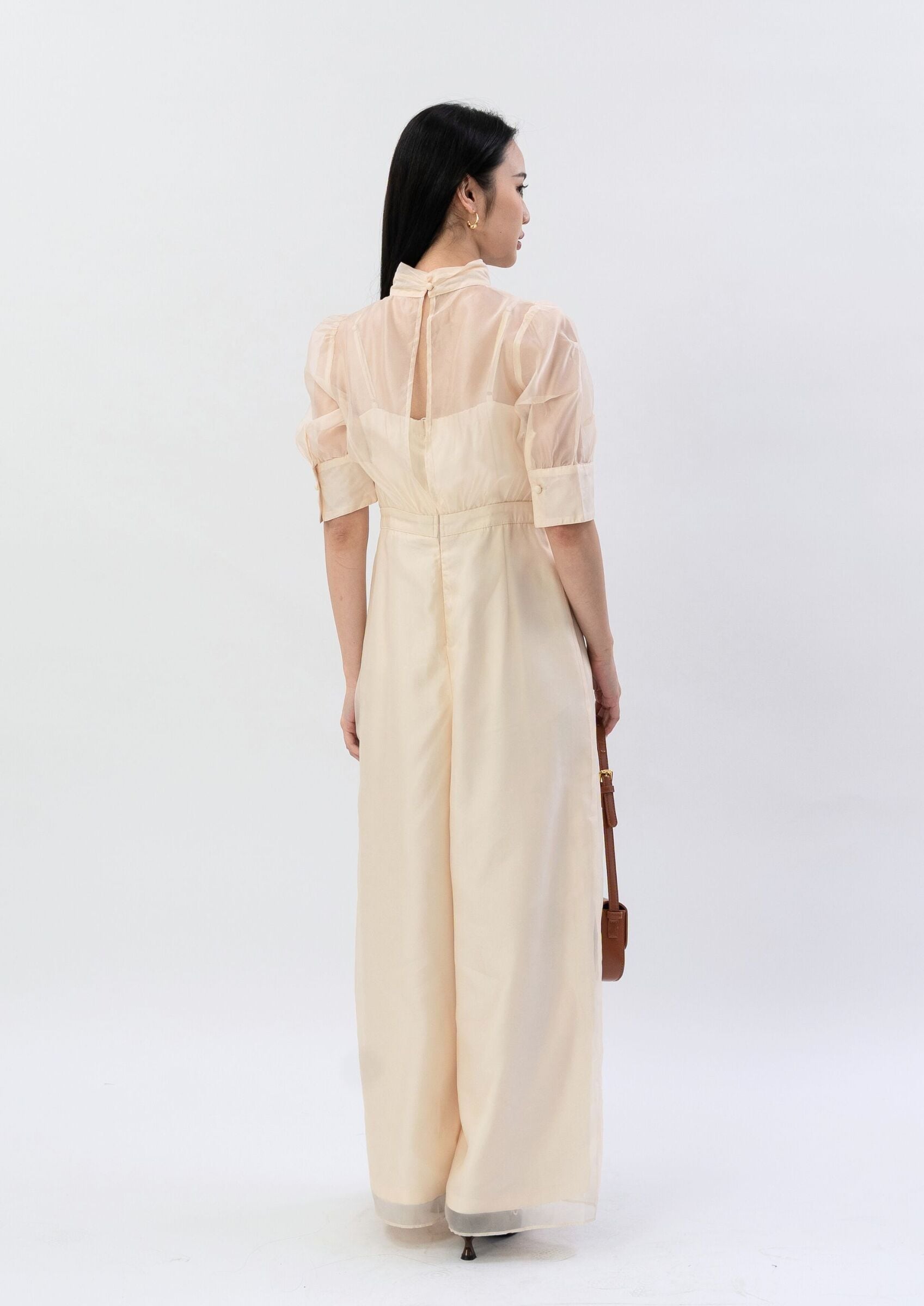 Satin wide-leg jumpsuit ZBL5043 view 3