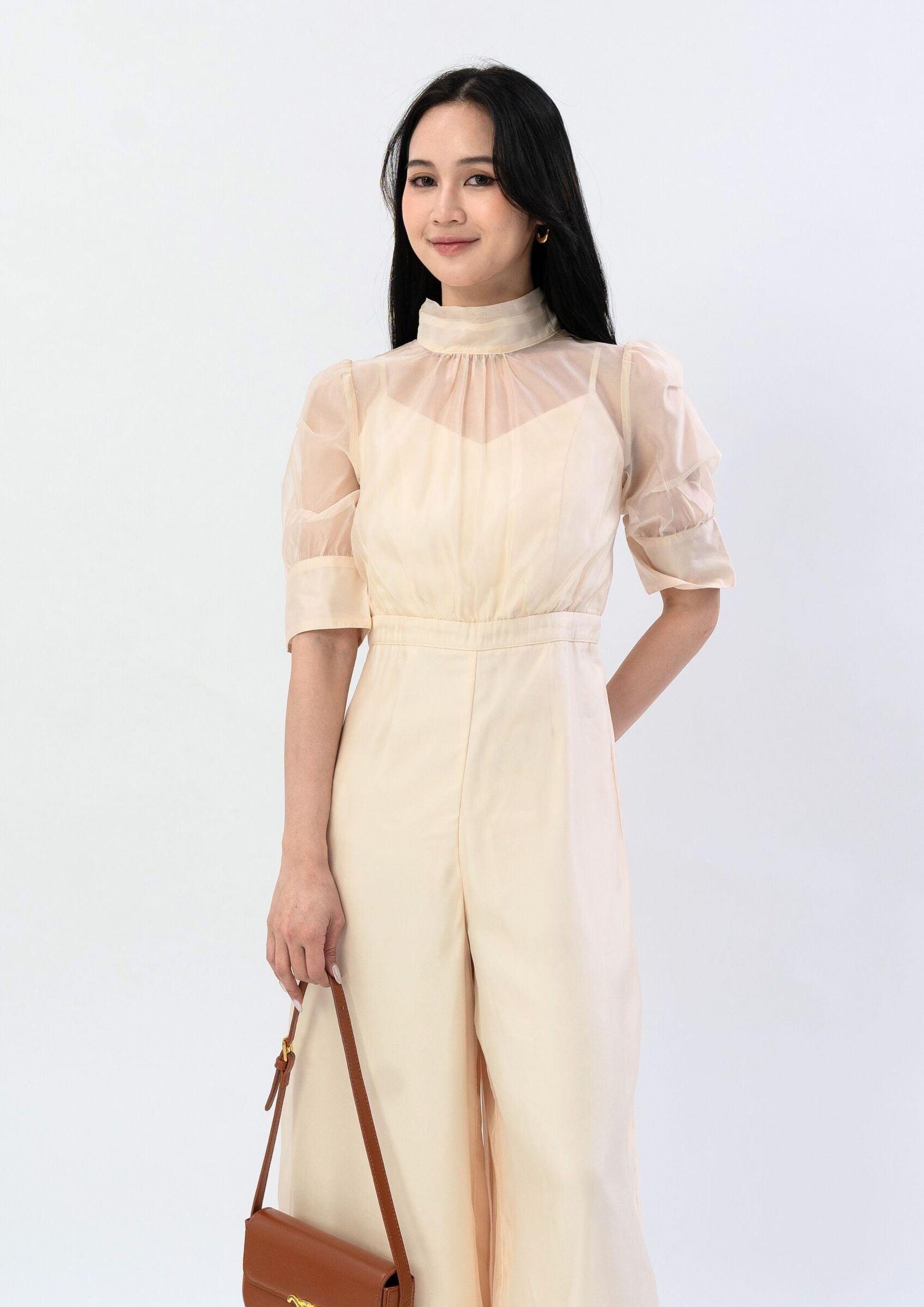 Satin wide-leg jumpsuit ZBL5043 view 2